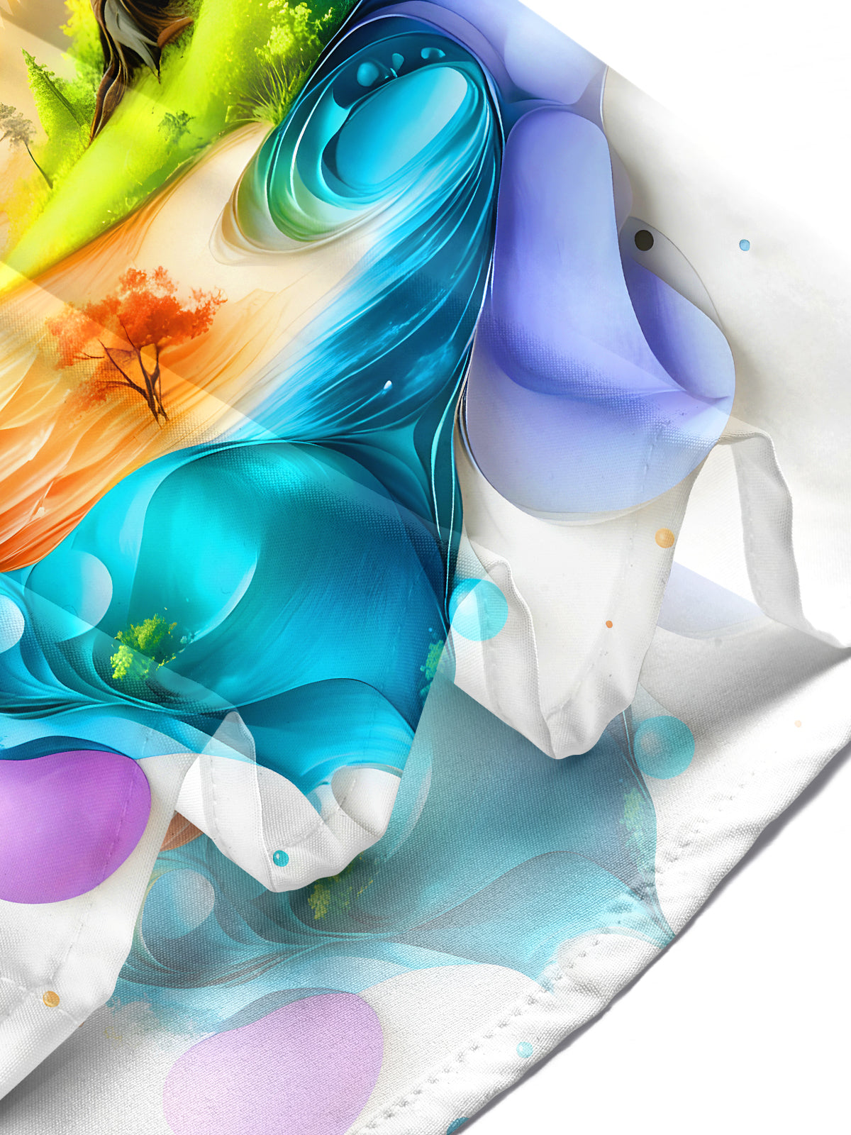 Art Landscape Tree Men's Pocket Short Sleeve Shirts