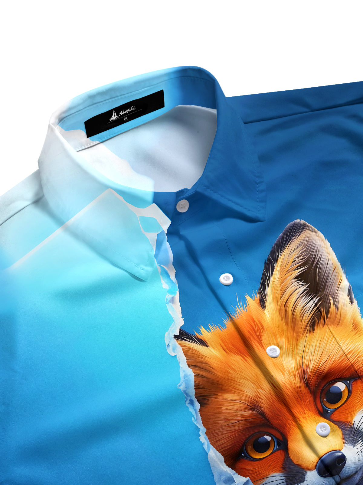 Fun Ice Snow Fox Men's Pocket Short Sleeve Shirts