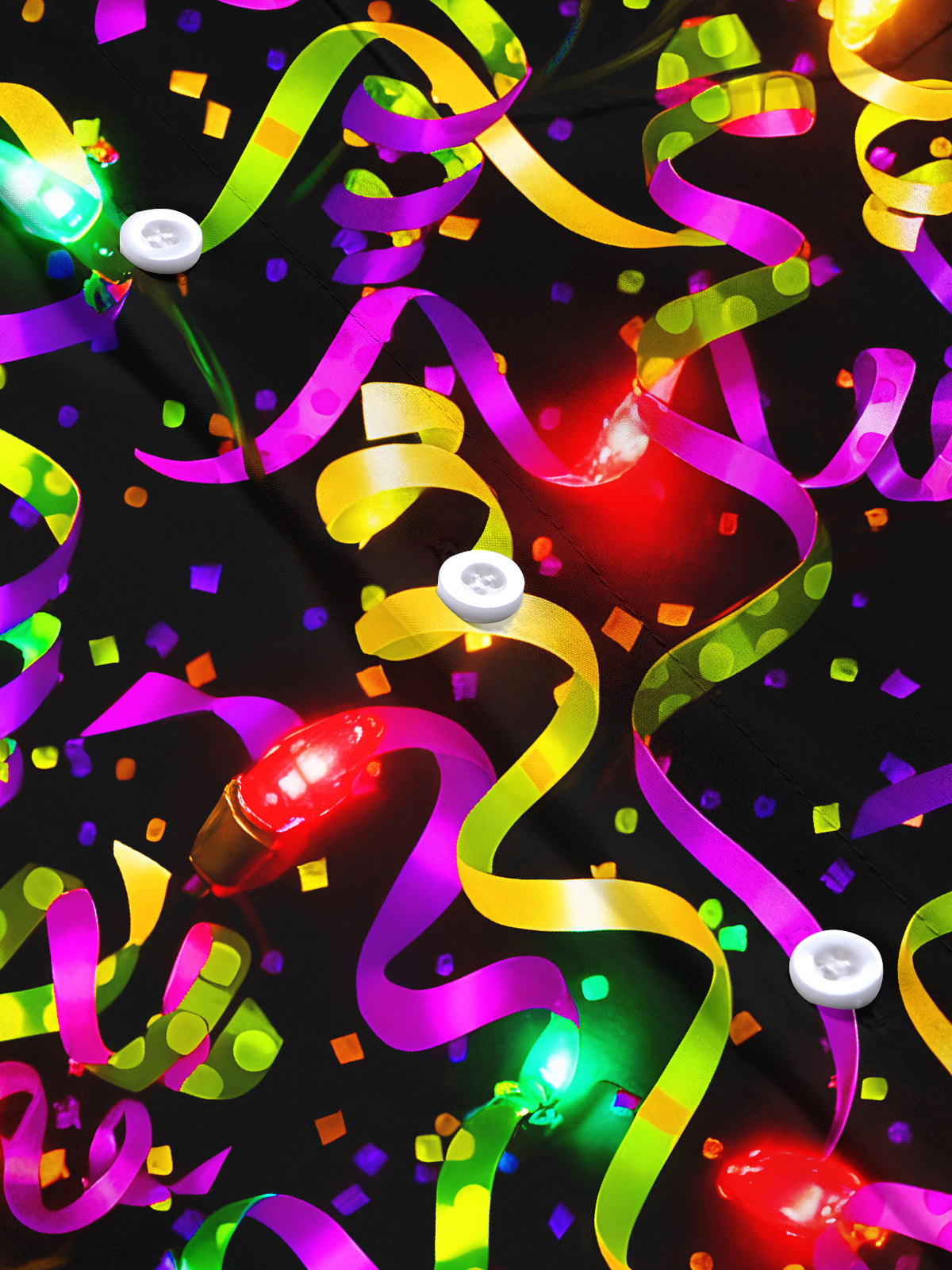 Festive Carnival Ribbons Men's Pocket Short Sleeve Shirts