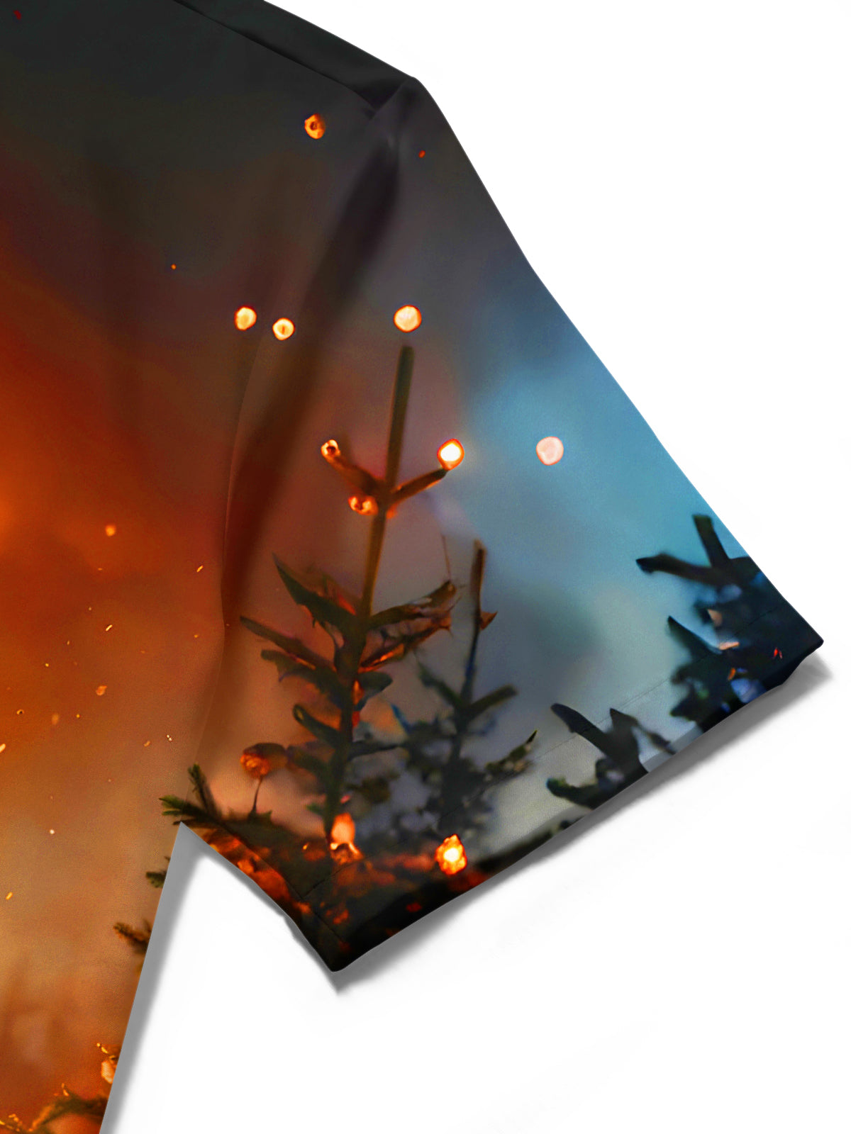 Fun Christmas Green-haired Man Flame Xmas Men's Pocket Short Sleeve Shirts