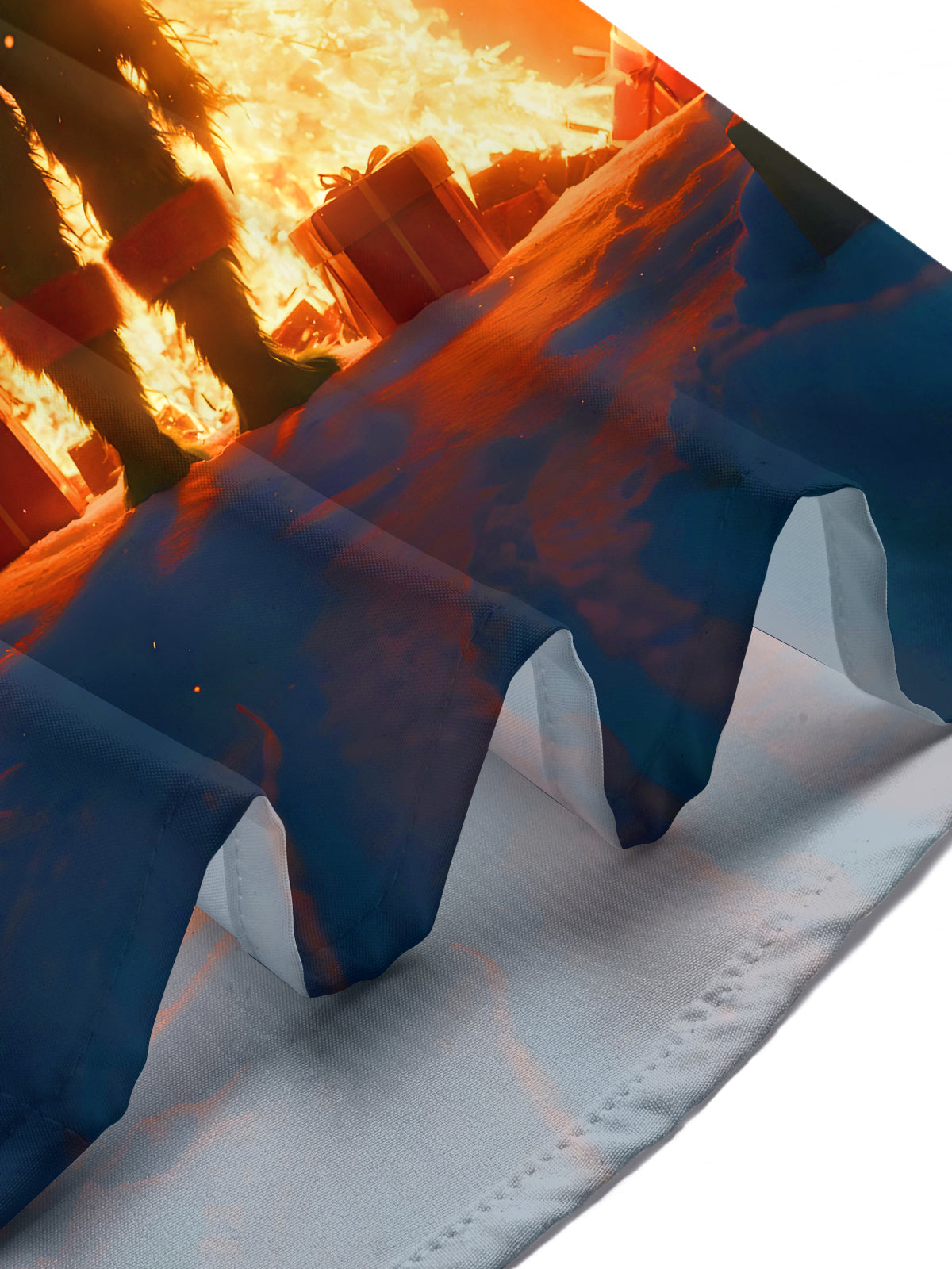 Fun Christmas Green-haired Man Flame Xmas Men's Pocket Short Sleeve Shirts