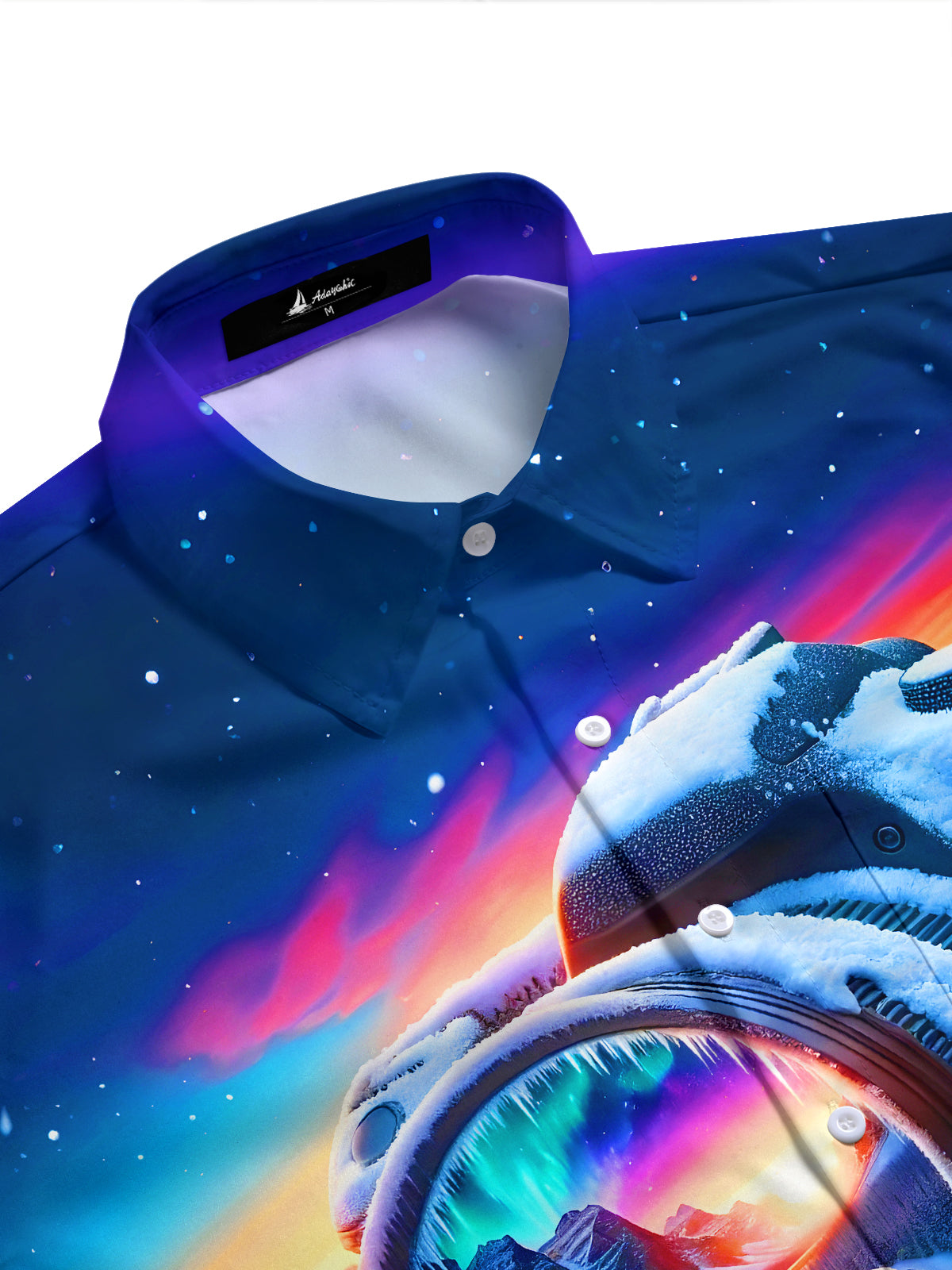 Winter Snow Camera Aurora Train Men's Pocket Long Sleeve Shirts