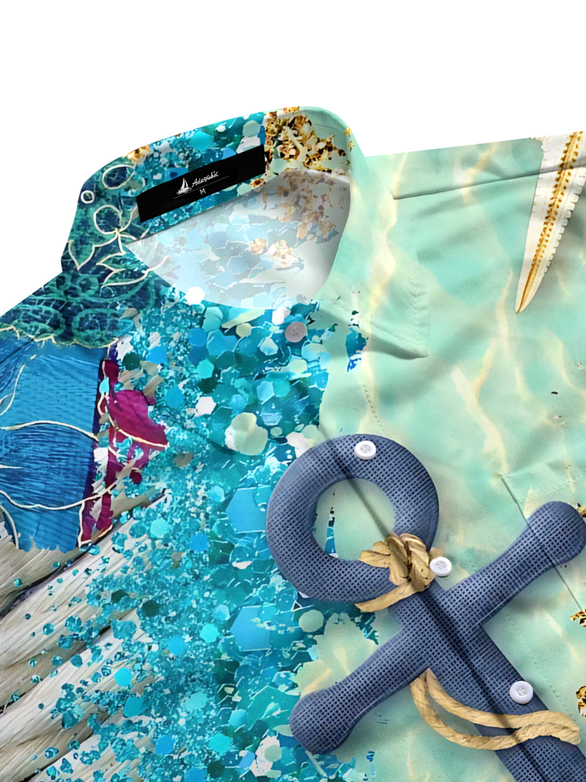 Anchor Print Men's Pocket Short Sleeve Shirts