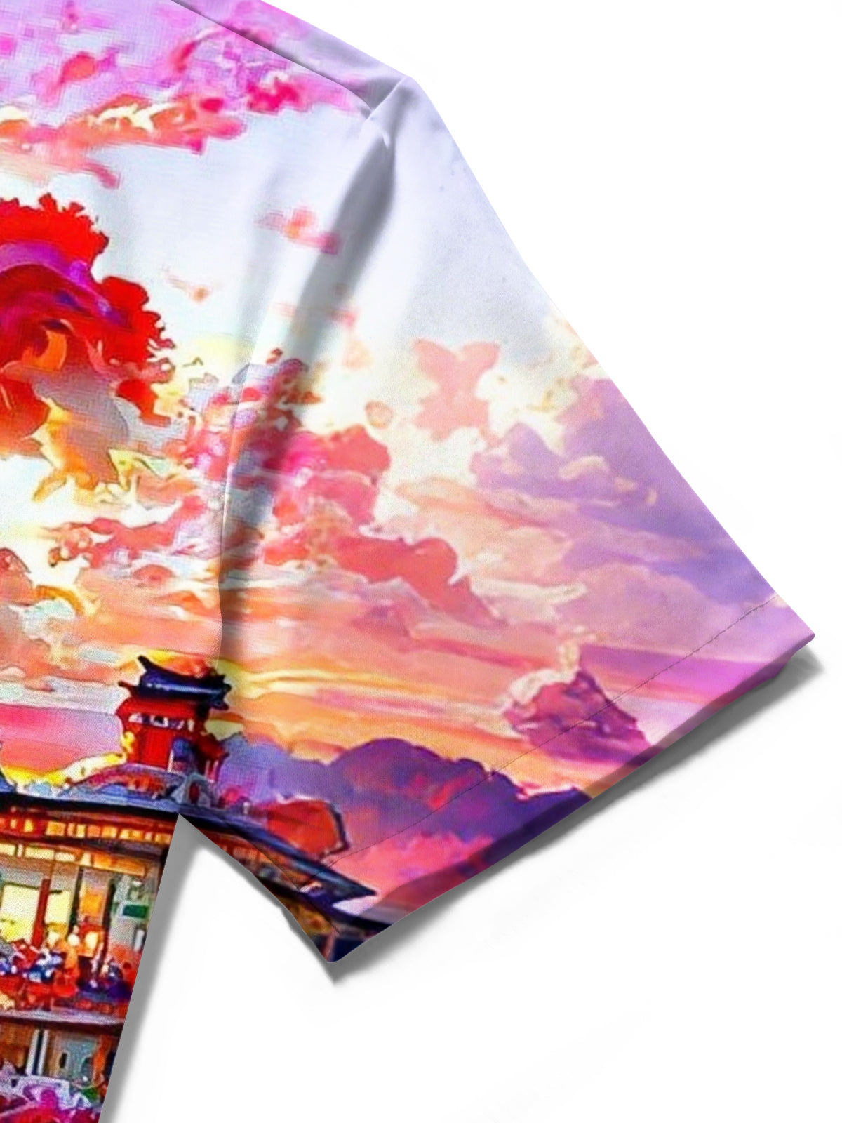 Landscape Art Print Men's Pocket Short Sleeve Shirts