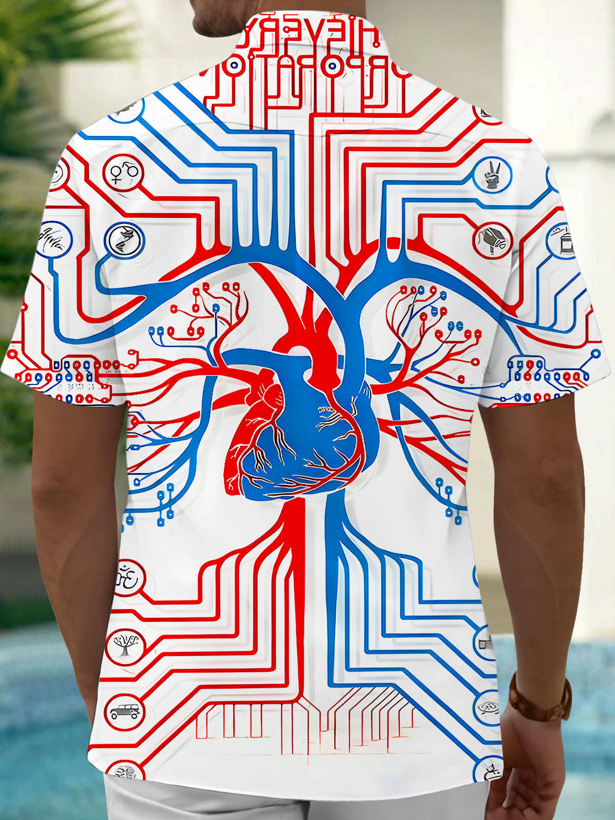 Heart Men's Pocket Short Sleeve Shirts