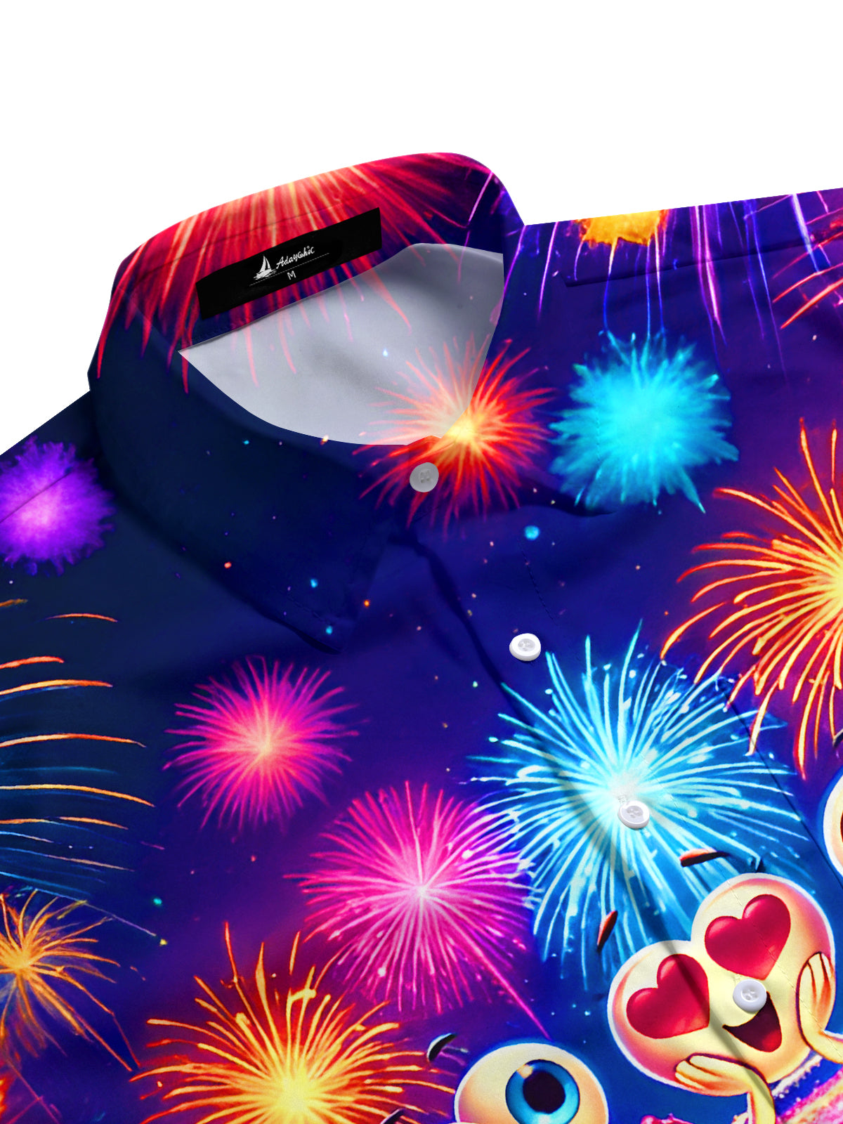 Fun Festive Eye Cocktail Fireworks Men's Pocket Short Sleeve Shirts