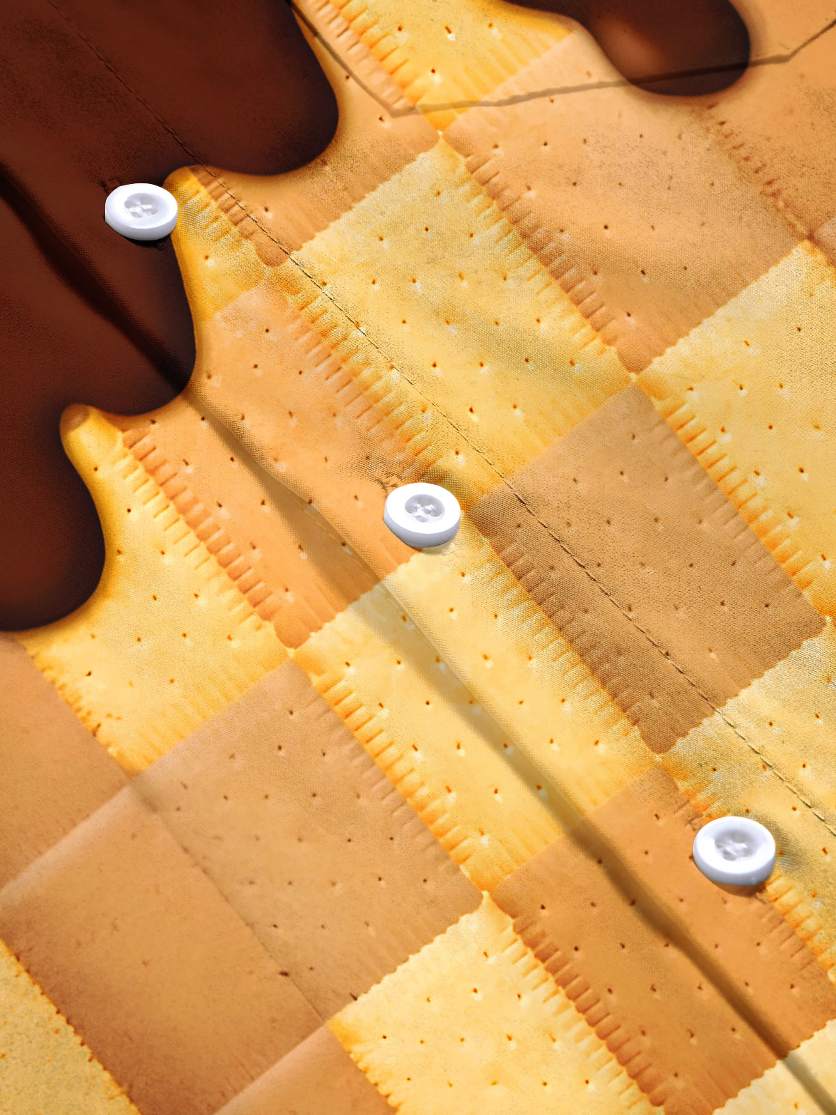 Fun Chocolate Drizzled Cookies Men's Pocket Short Sleeve Shirts