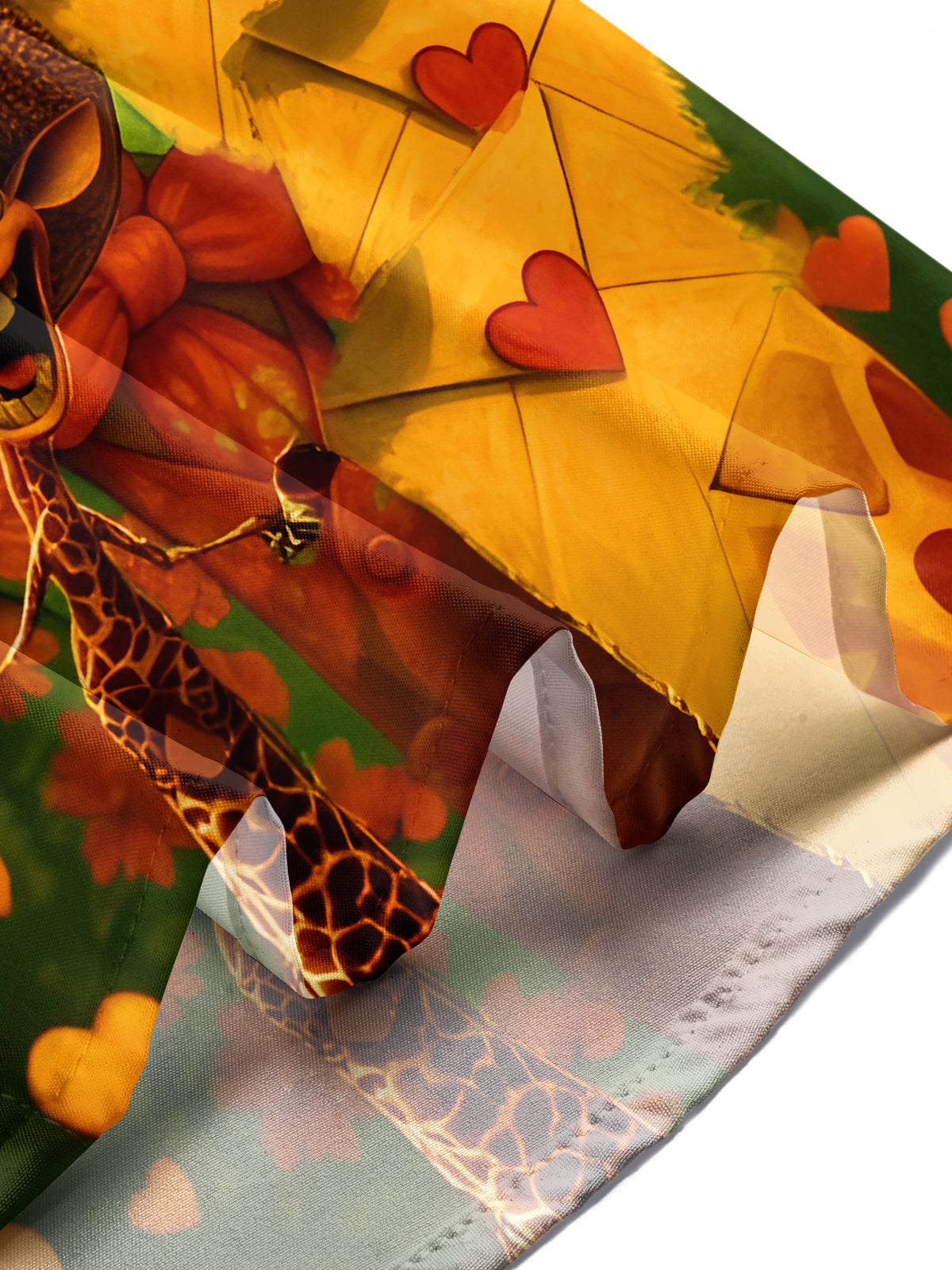 Fun Heart-Shaped Giraffe Kissing Men's Pocket Short Sleeve Shirts