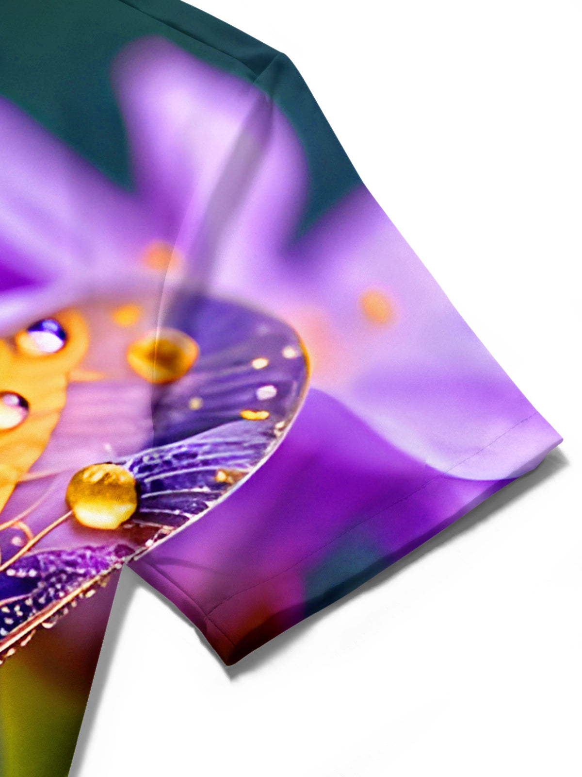 Funny Colorful Insect Purple Flower Men's Pocket Short Sleeve Shirts