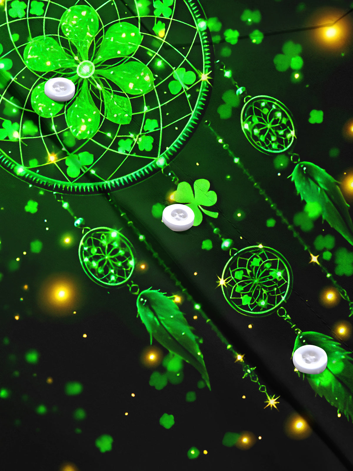 Lucky Four-Leaf Dreamcatcher Men's Pocket Short Sleeve Shirts