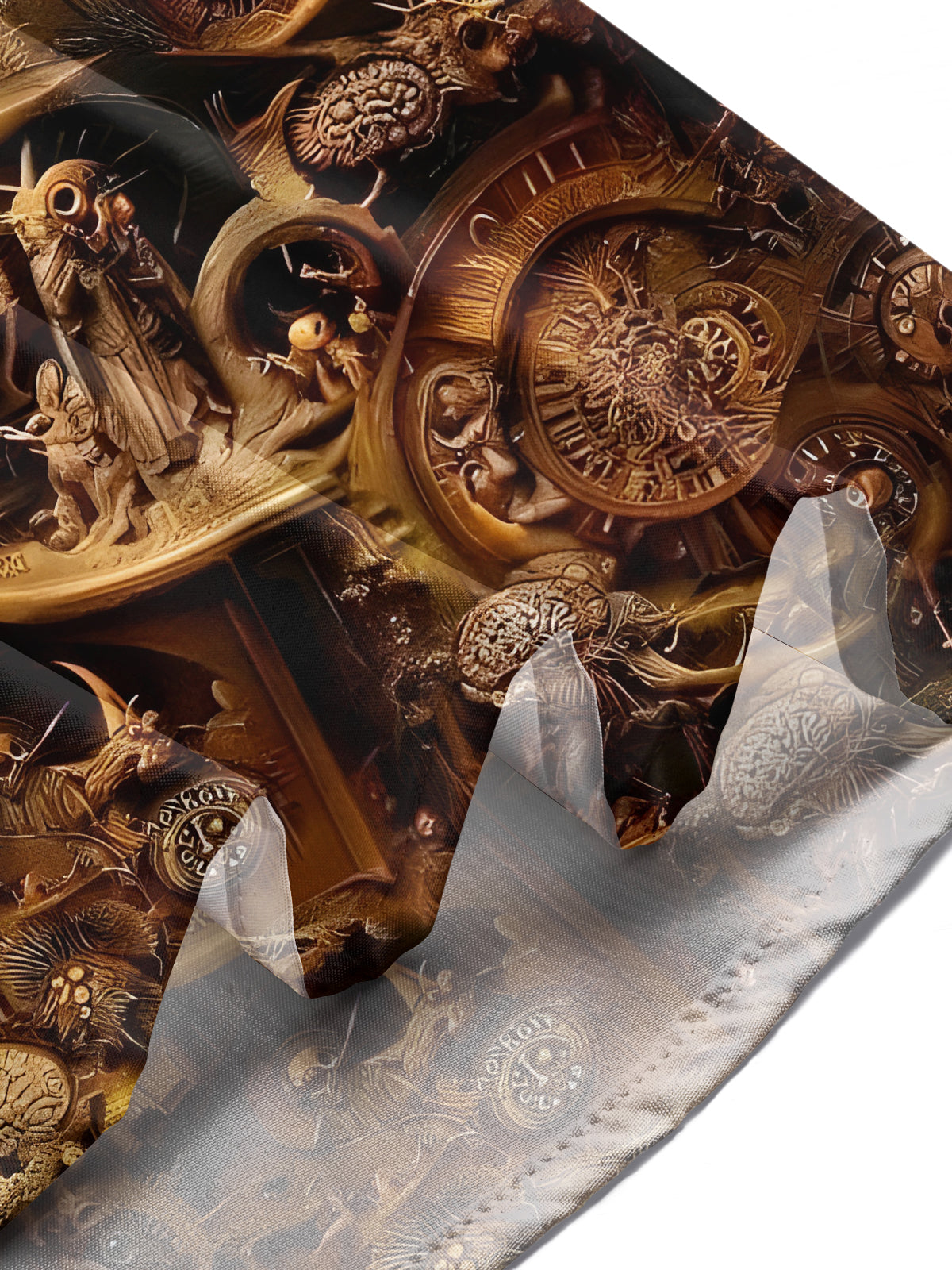 Vintage Craftsmanship Wood Carving Art Men's Pocket Long Sleeve Shirts