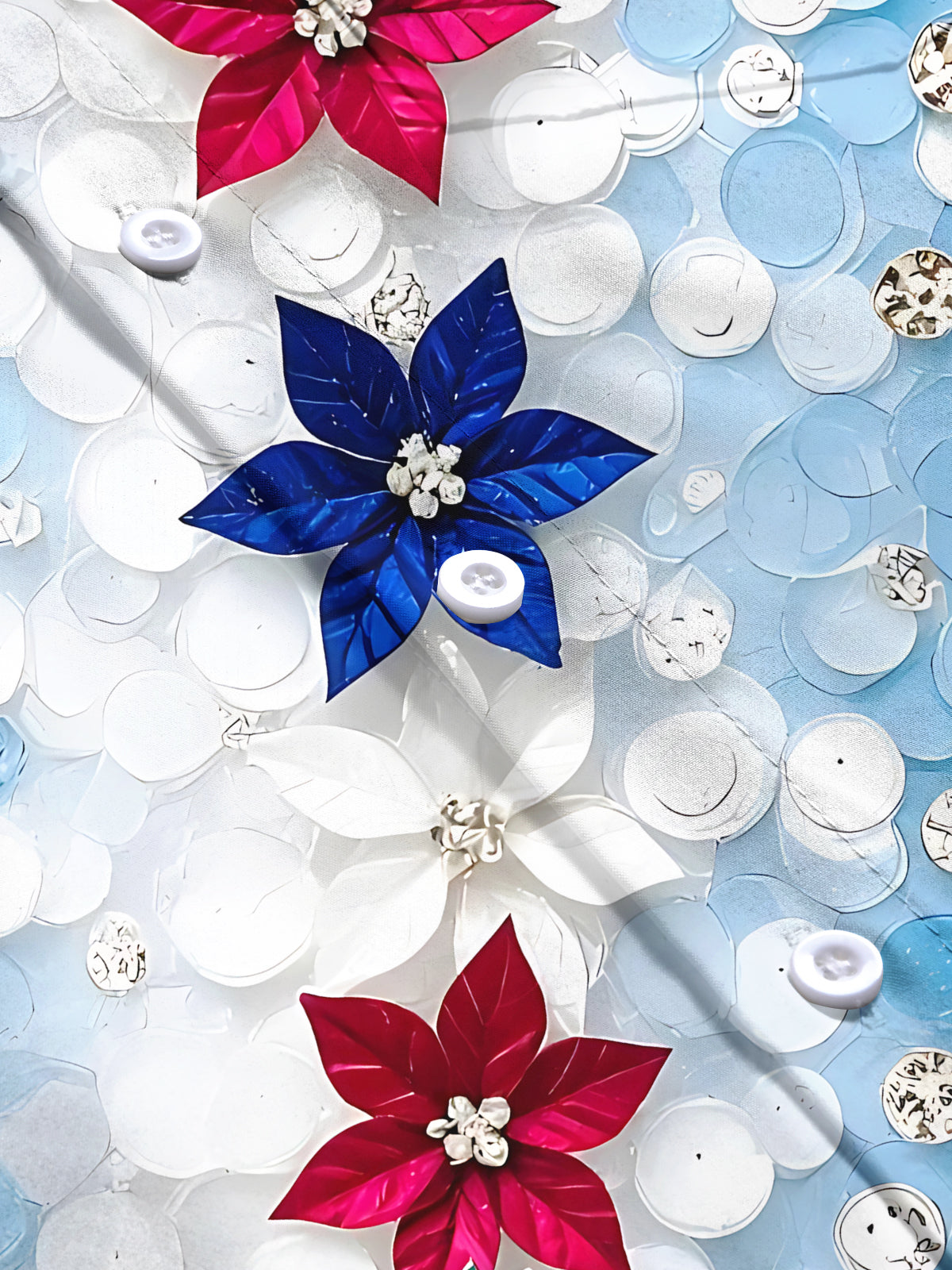 Floral Print Men's Pocket Short Sleeve Shirts