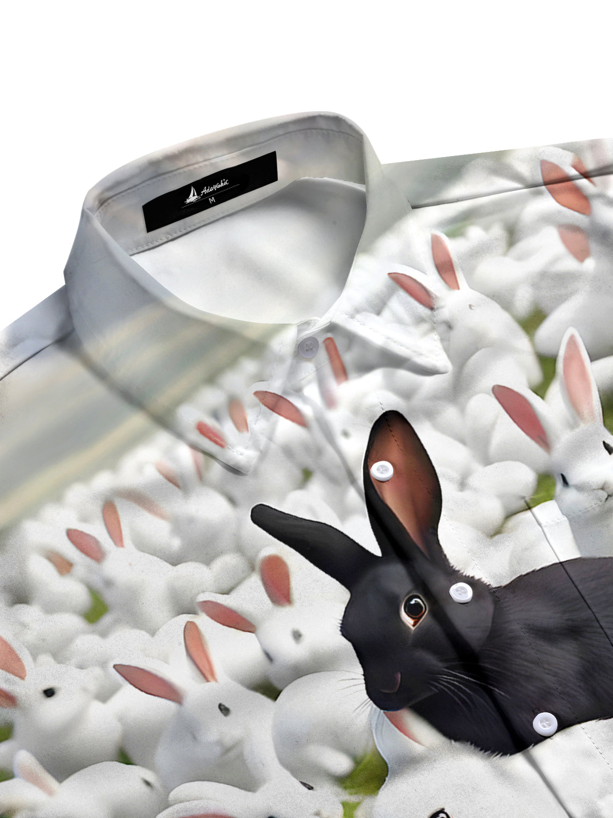 Animal Rabbit Men's Pocket Short Sleeve Shirts