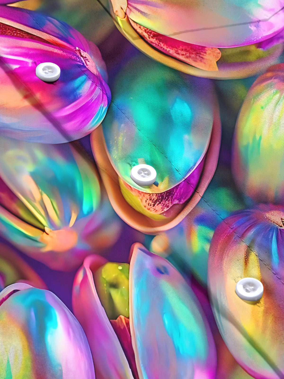 Gradient Pistachios Print Men's Pocket Long Sleeve Shirts