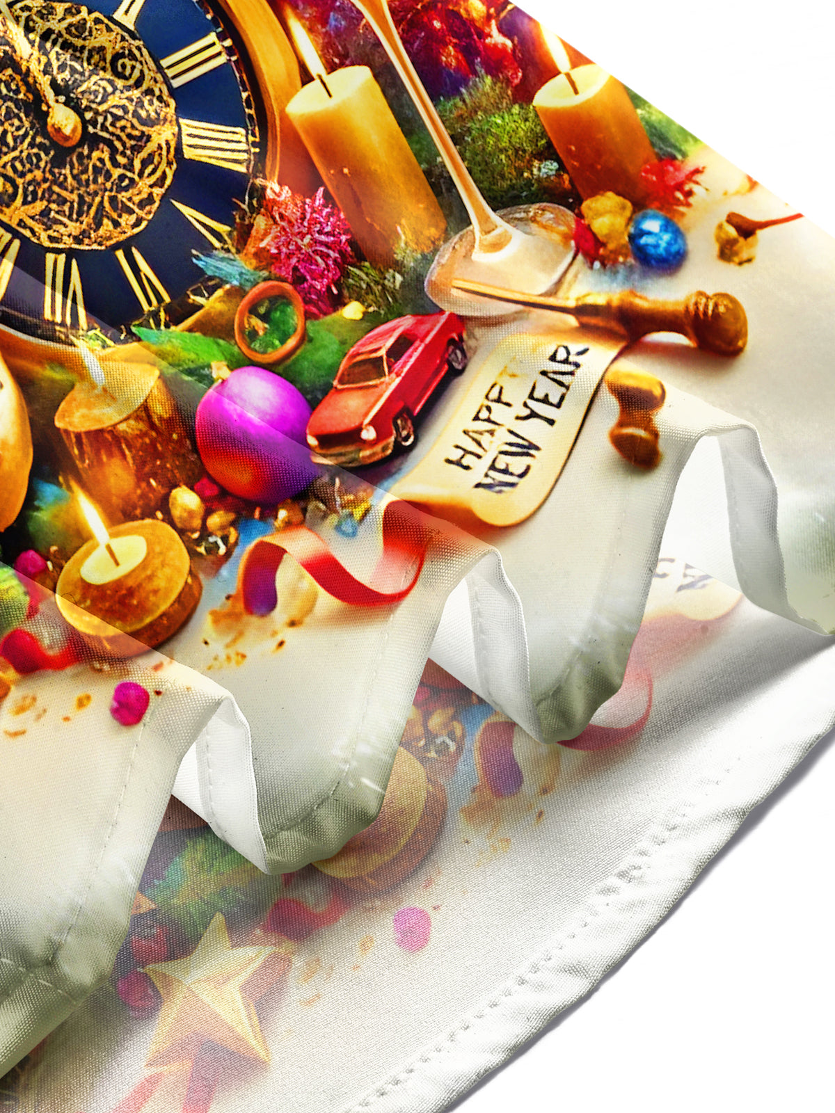 Fun New Year Holiday Celebration Champagne Balloons Clock Men's Pocket Short Sleeve Shirts