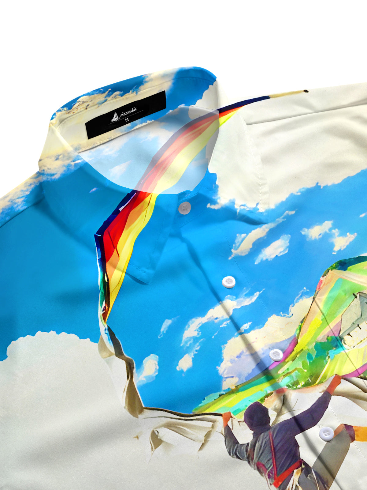 Fun Climbing Sports Landscape Men's Pocket Short Sleeve Shirts