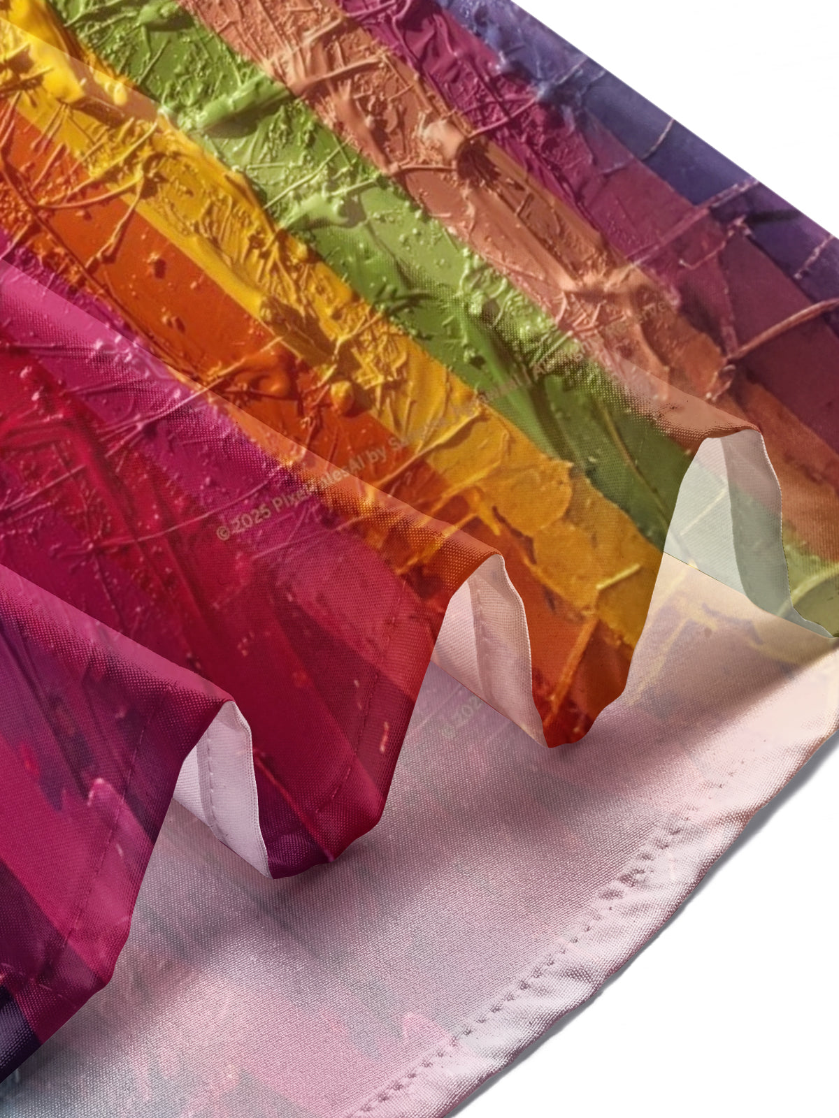 Rainbow Letter Print Men's Pocket Short Sleeve Shirts