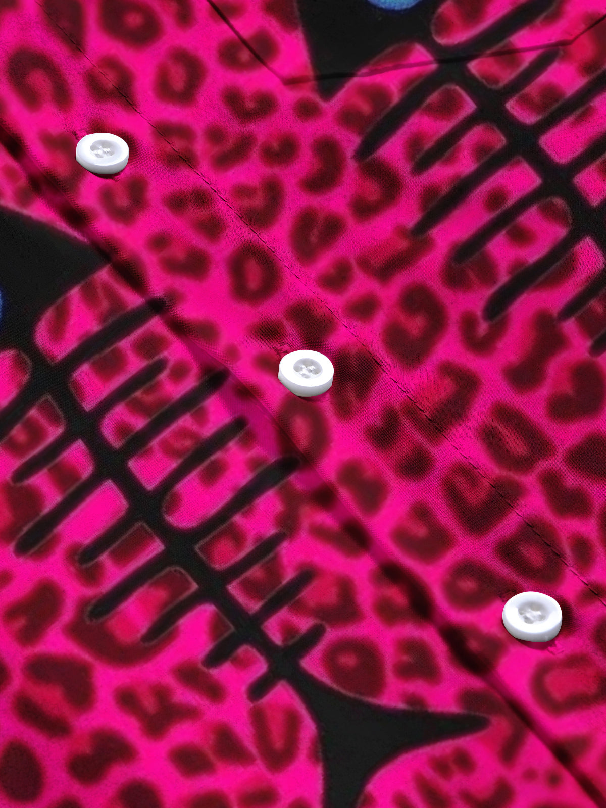 Fishbone Leopard Print Men's Pocket Short Sleeve Shirts