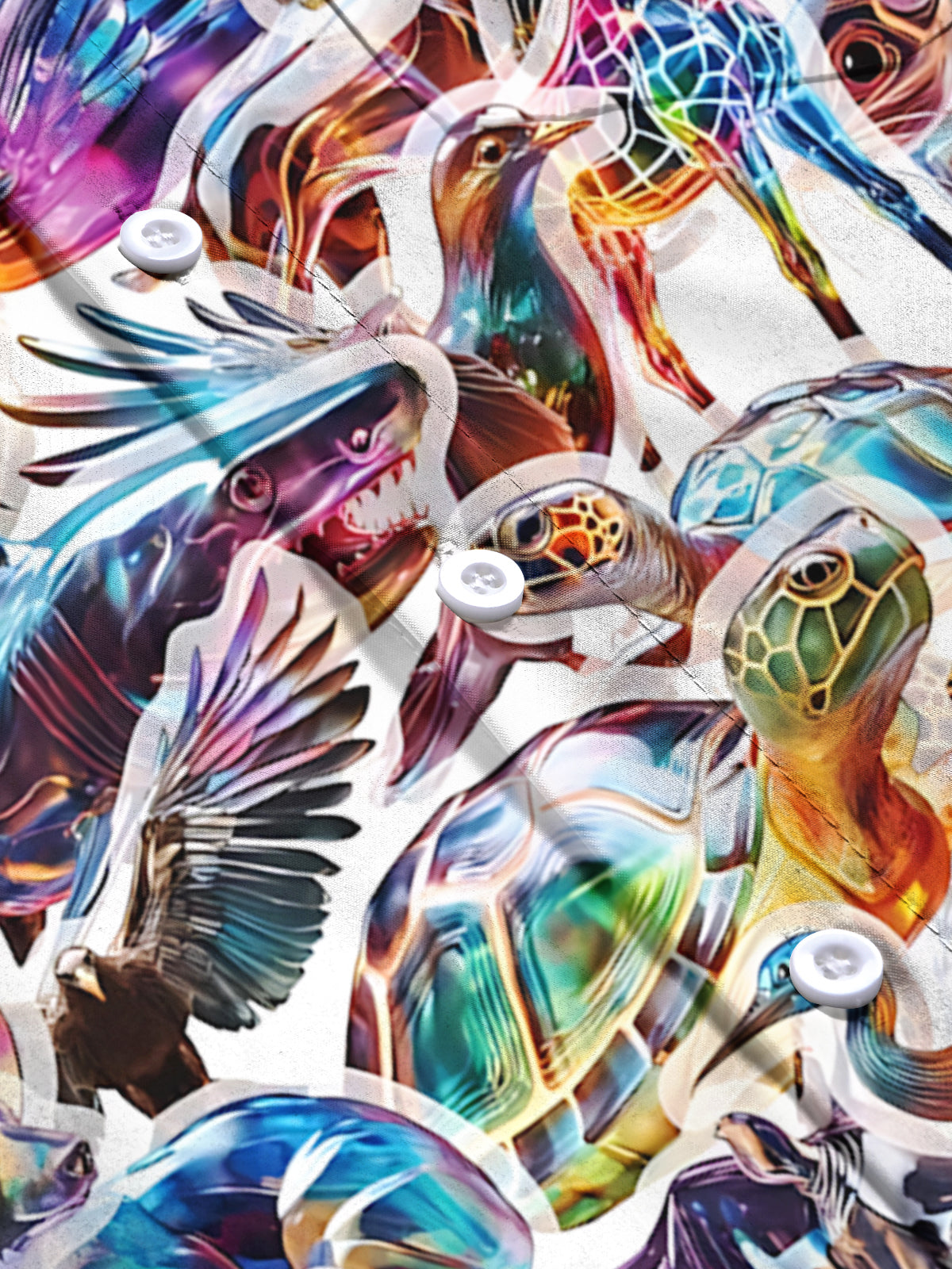 Animal Print Men's Pocket Short Sleeve Shirts