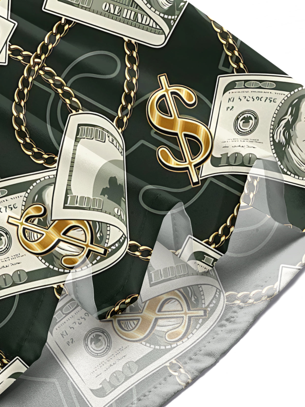 Dollar Print Men's Pocket Short Sleeve Shirts