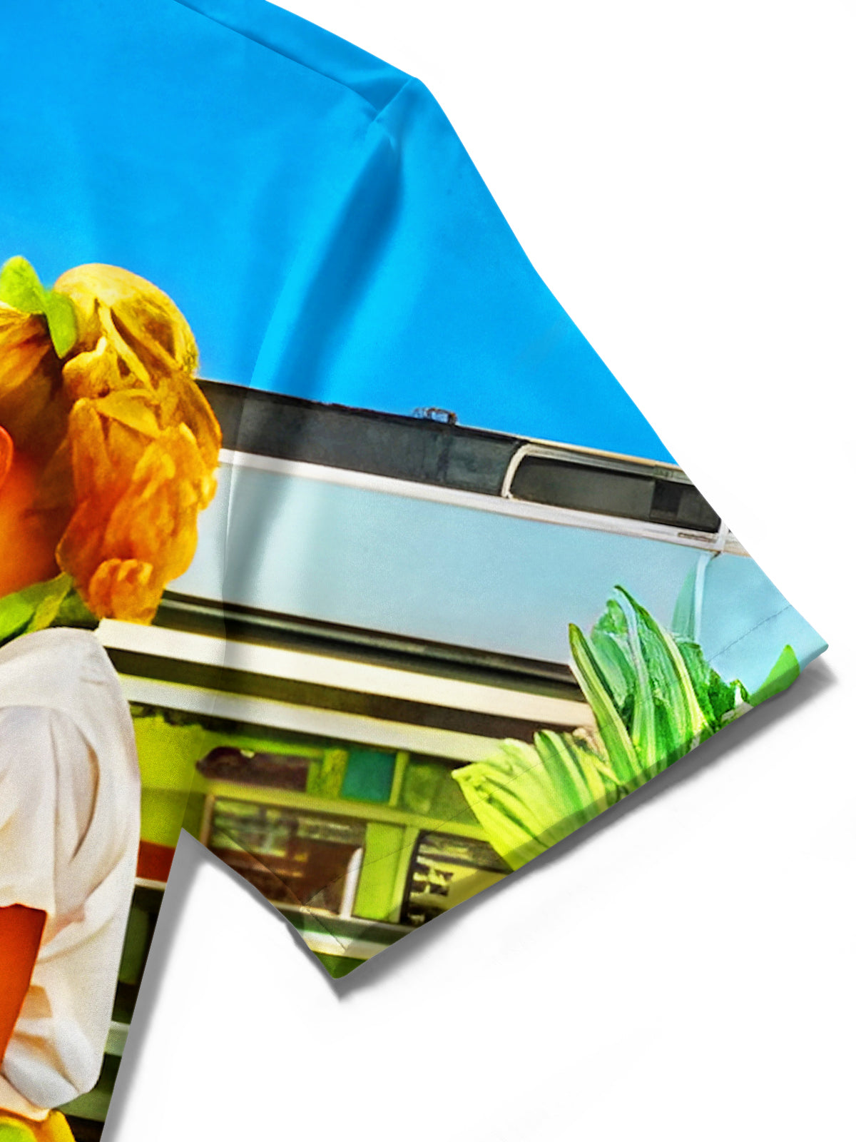 Retro Fun Fast Food Drive-in Restaurant Roller-skating Waitstaff Men's Pocket Short Sleeve Shirts