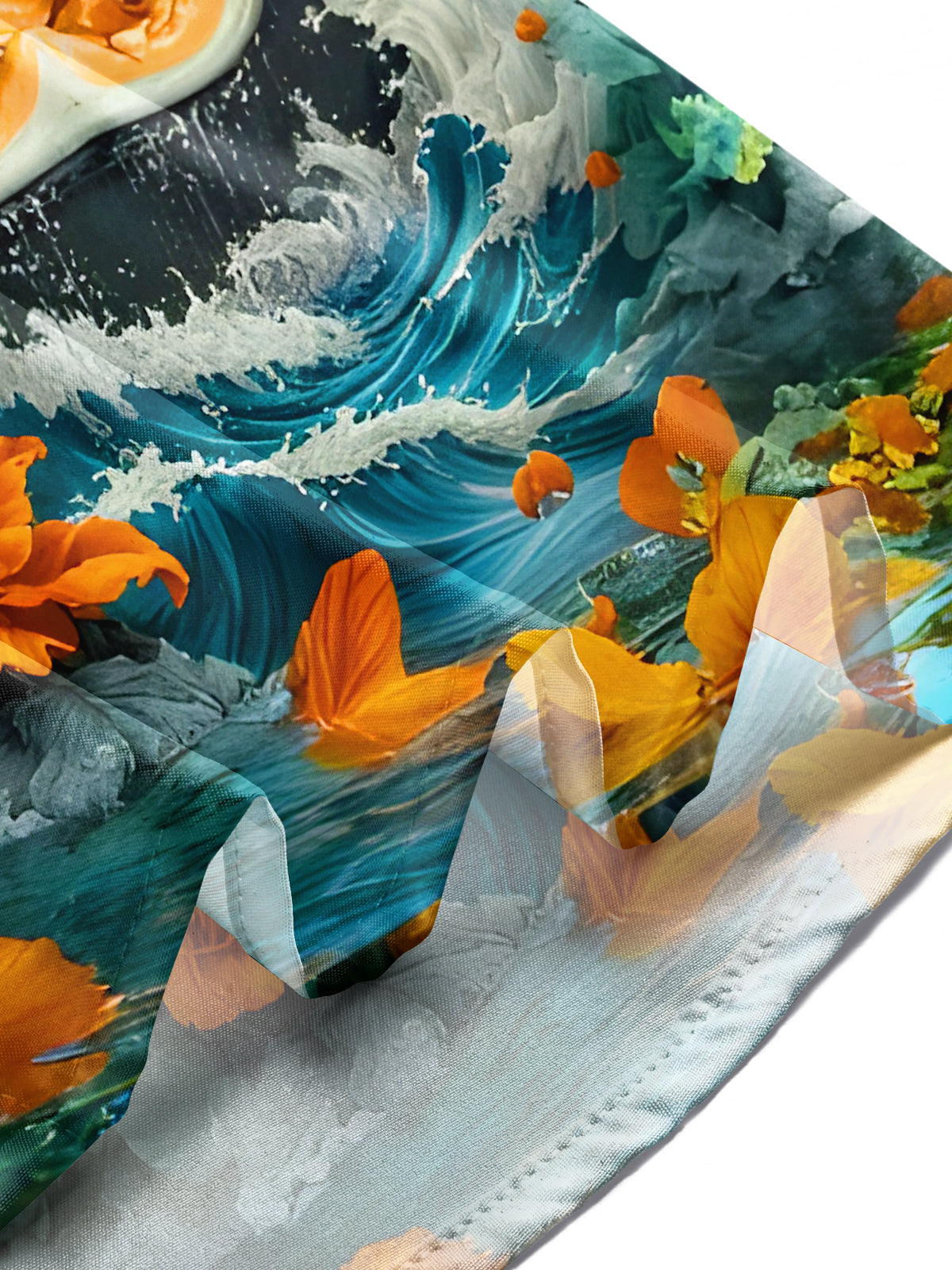 Fun Open-mouthed Hippopotamus Flower Petals Waves Men's Pocket Short Sleeve Shirts