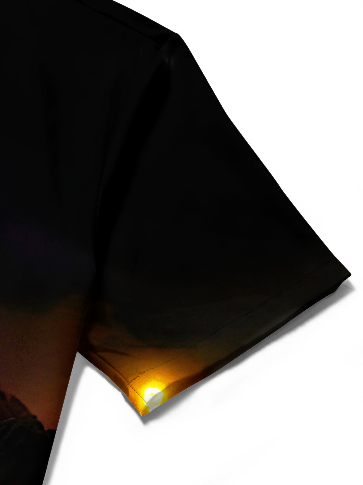 Dark Feathers Domed Building Full Moon Reflection Men's Pocket Short Sleeve Shirts