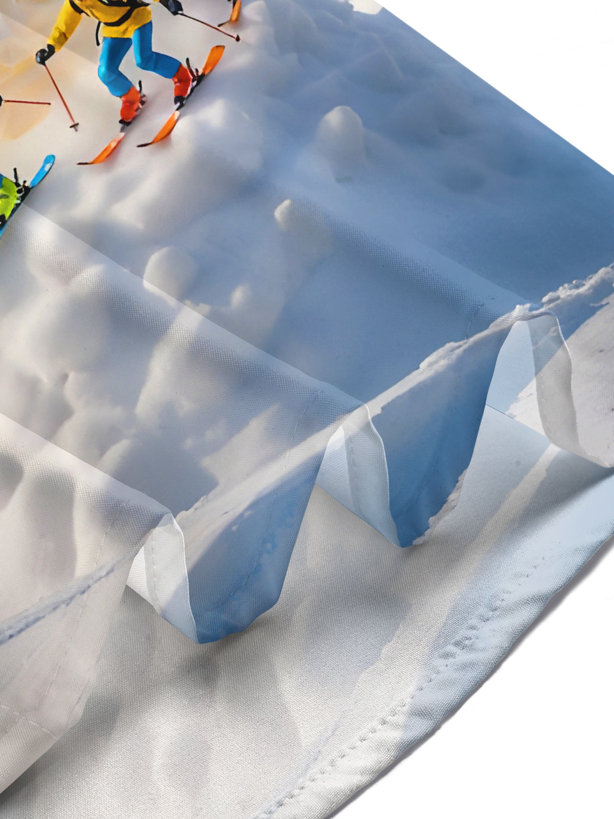 Fun Skiing Creamy Snow-covered Mountain Men's Pocket Long Sleeve Shirts