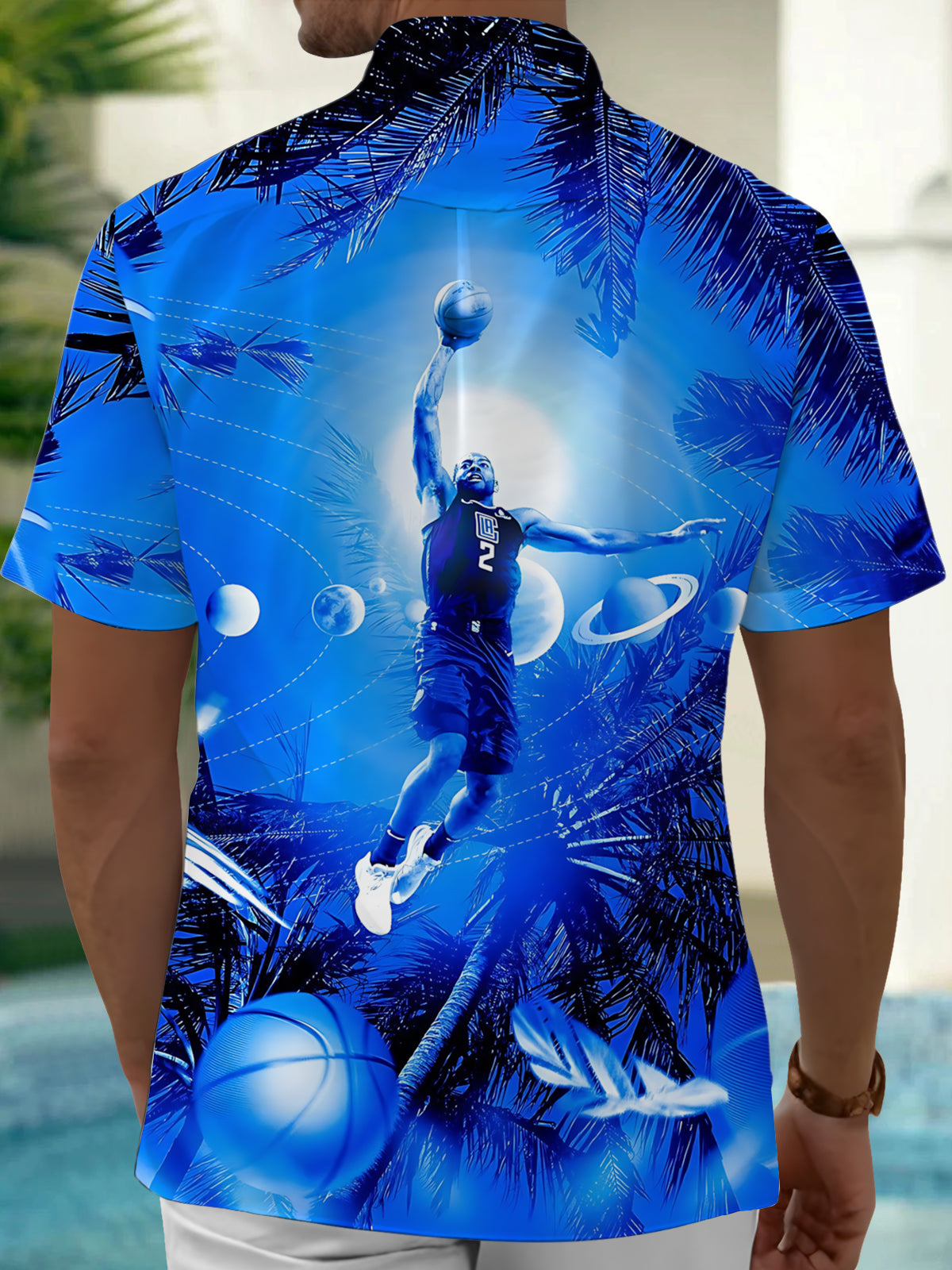 Basketball Player Art Print Men's Pocket Short Sleeve Shirts