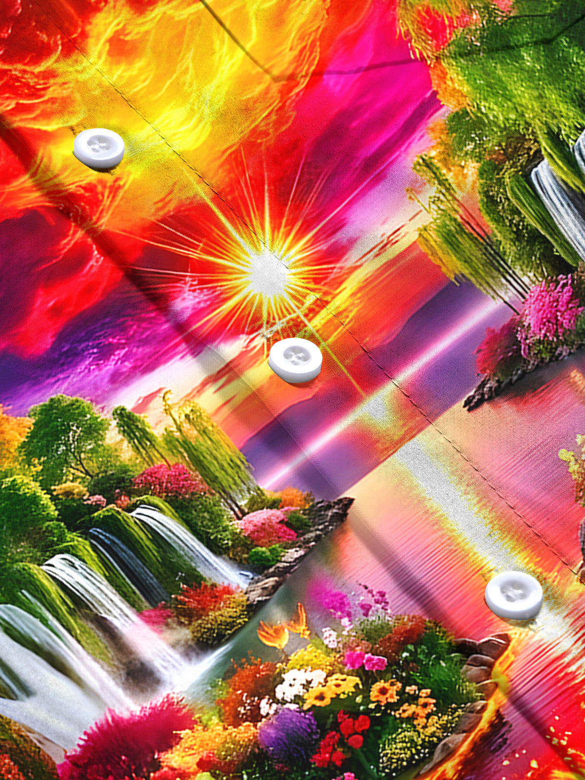 Sunset Mountains Men's Pocket Short Sleeve Shirts