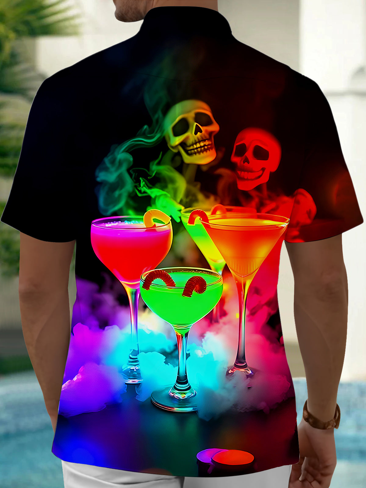 Cocktail Men's Pocket Short Sleeve Shirts