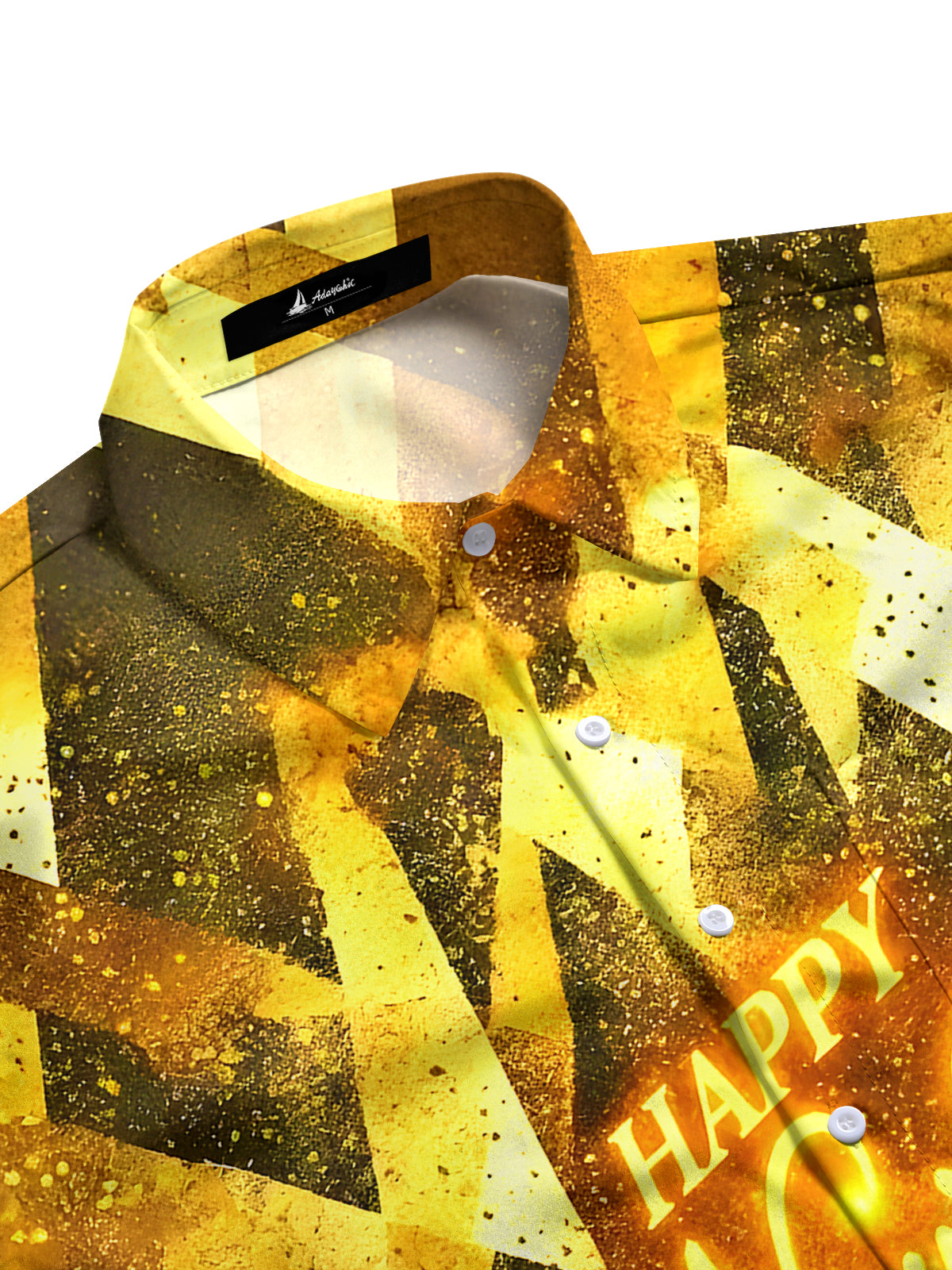 New Year Geometry Men's Pocket Short Sleeve Shirts