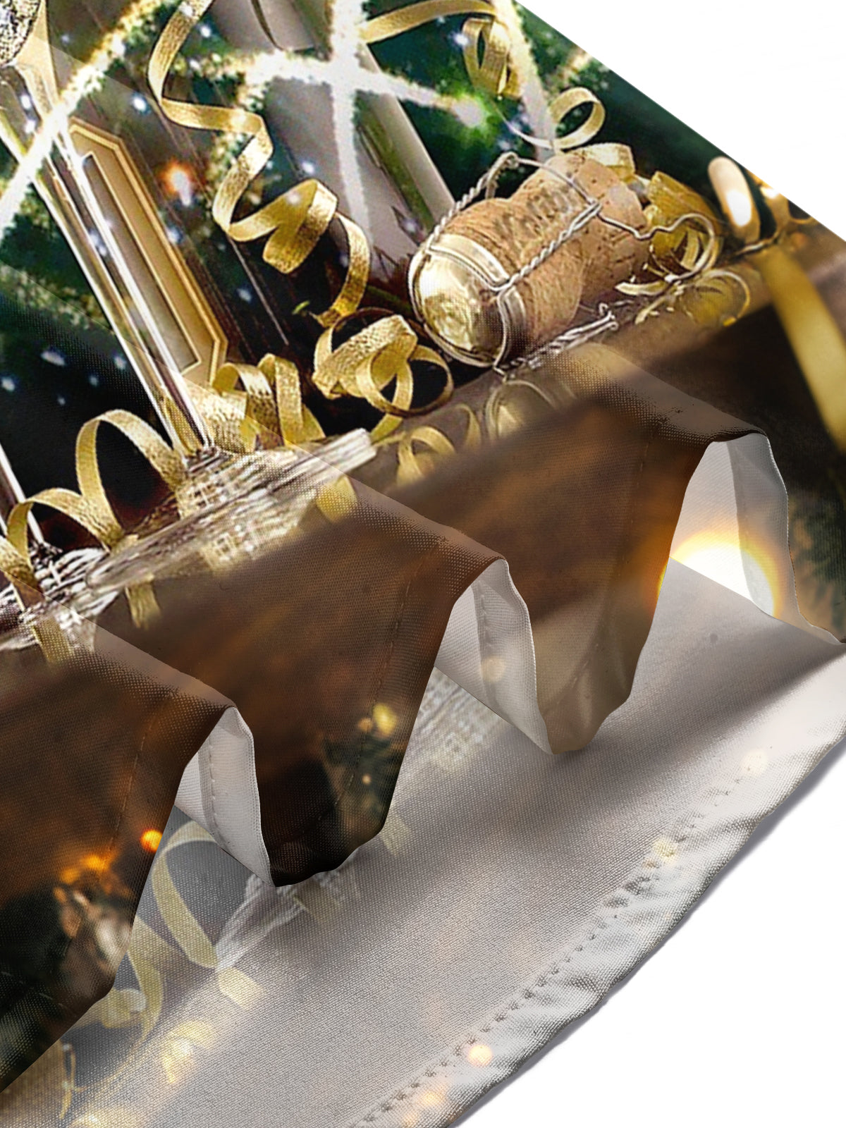 Happy New Year Champagne Print Men's Pocket Short Sleeve Shirts