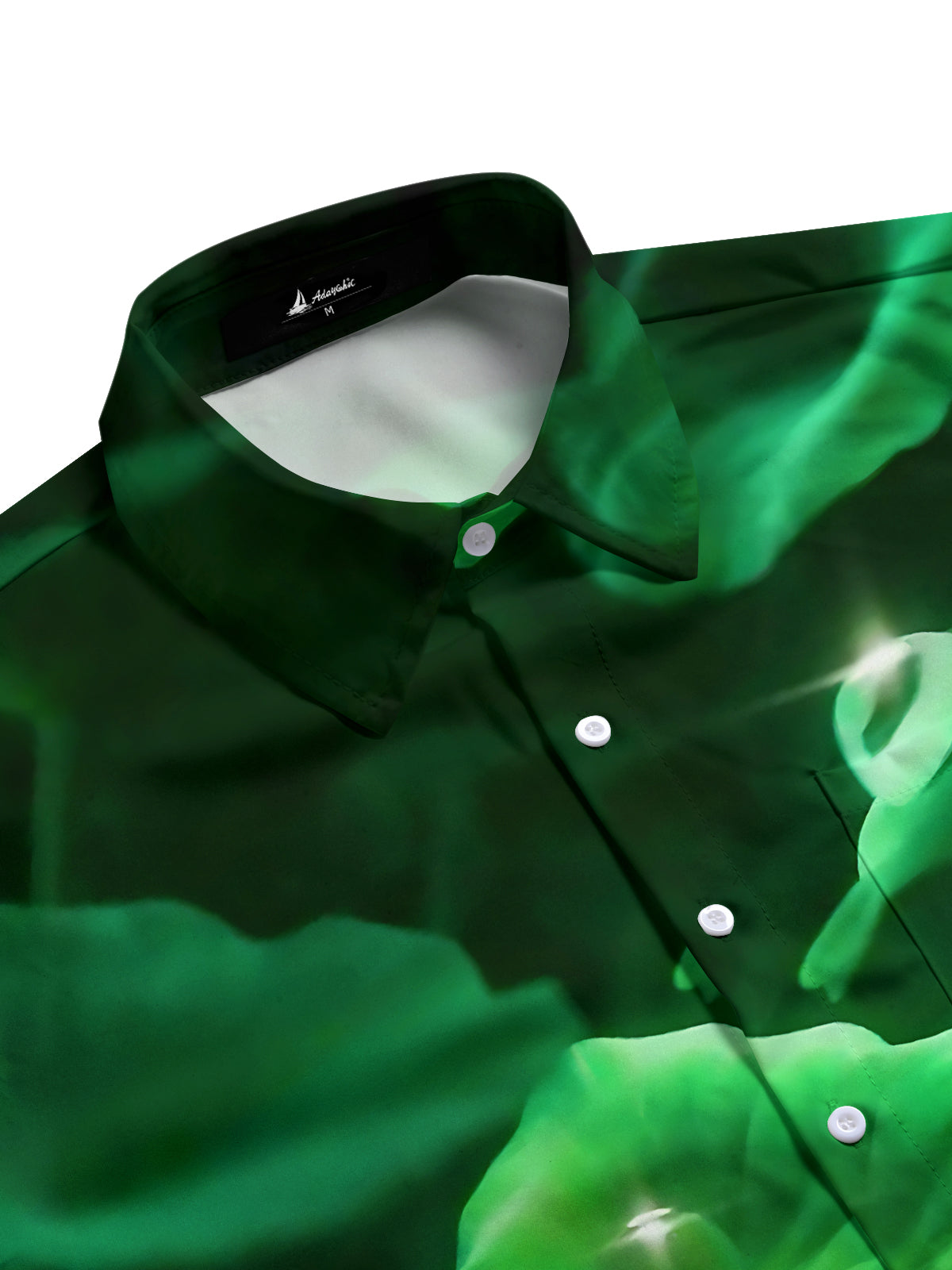 Lotus Leaf Print Men's Pocket Short Sleeve Shirts