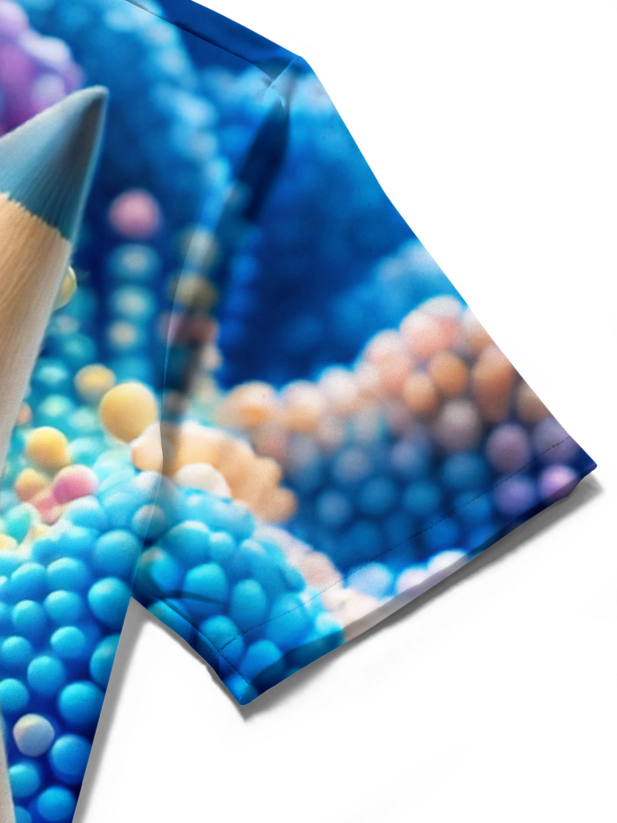 Funny Pencil Print Men's Pocket Short Sleeve Shirts