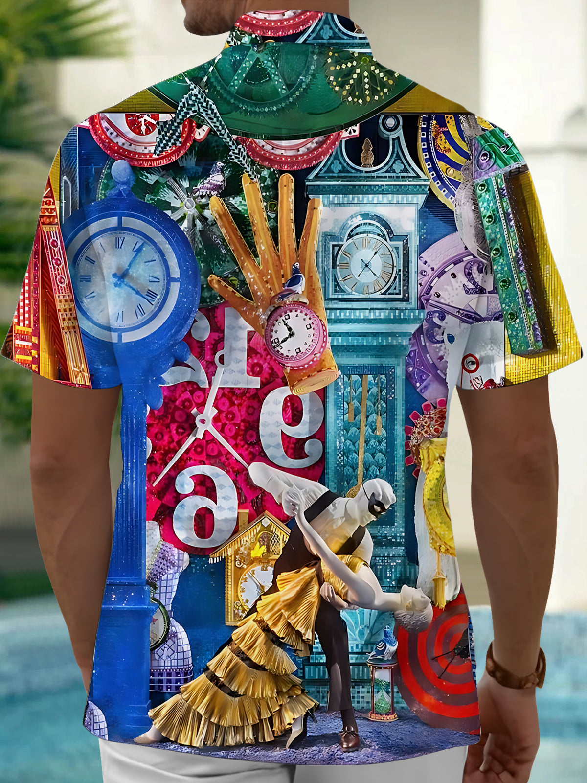 New Year Countdown Art Print Men's Pocket Short Sleeve Shirts