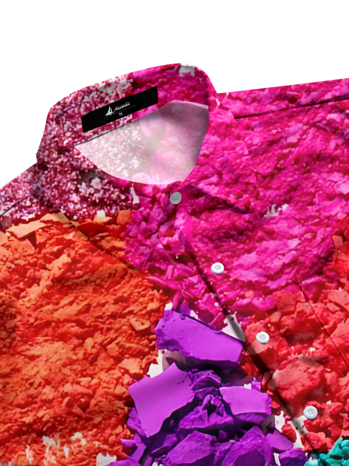 Colorful Powder Print Men's Pocket Short Sleeve Shirts