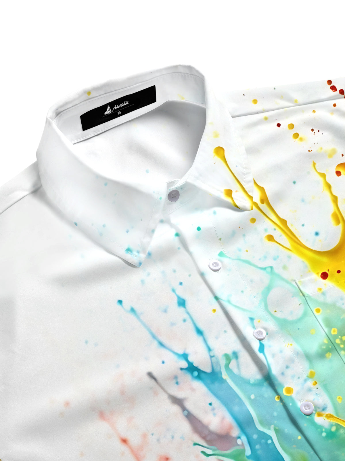 Paint Print Men's Pocket Short Sleeve Shirts