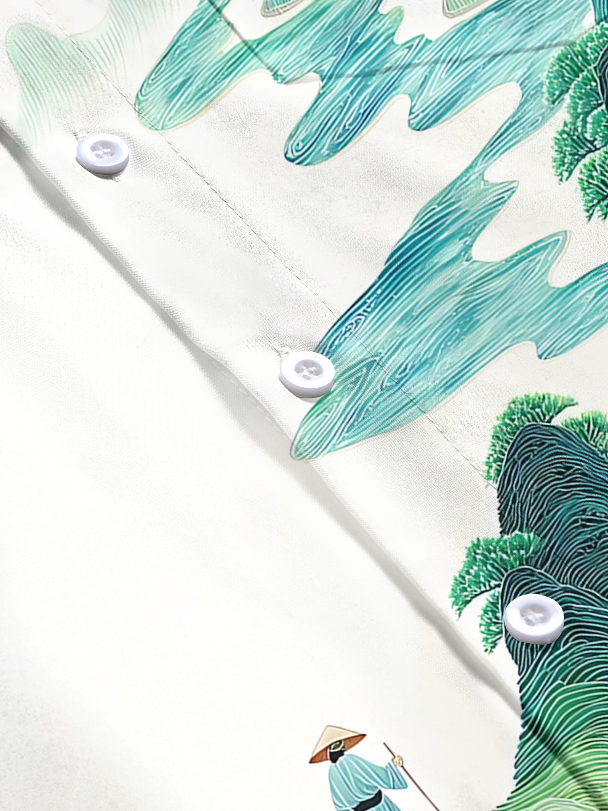 Landscape Painting Art Print Men's Pocket Short Sleeve Shirts