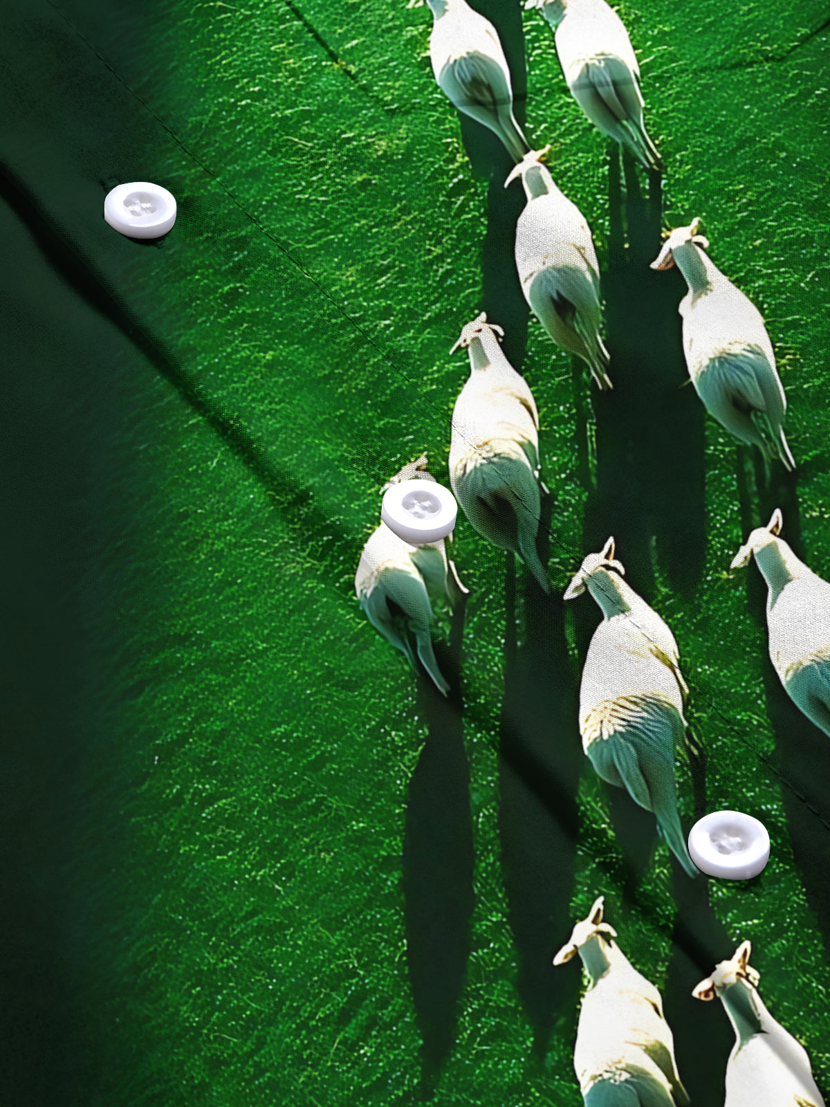 Shepherd Sheep Print Men's Pocket Short Sleeve Shirts