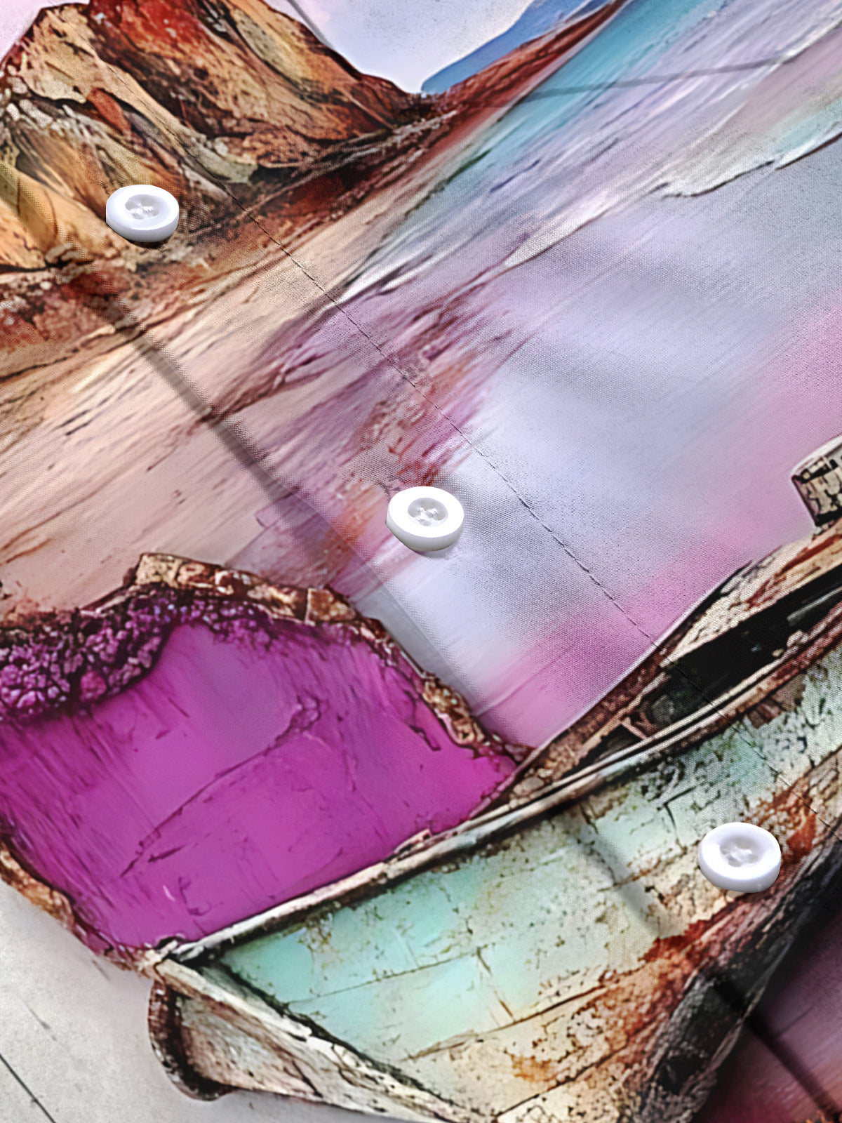 Boat Scenery Art Print Men's Pocket Short Sleeve Shirts