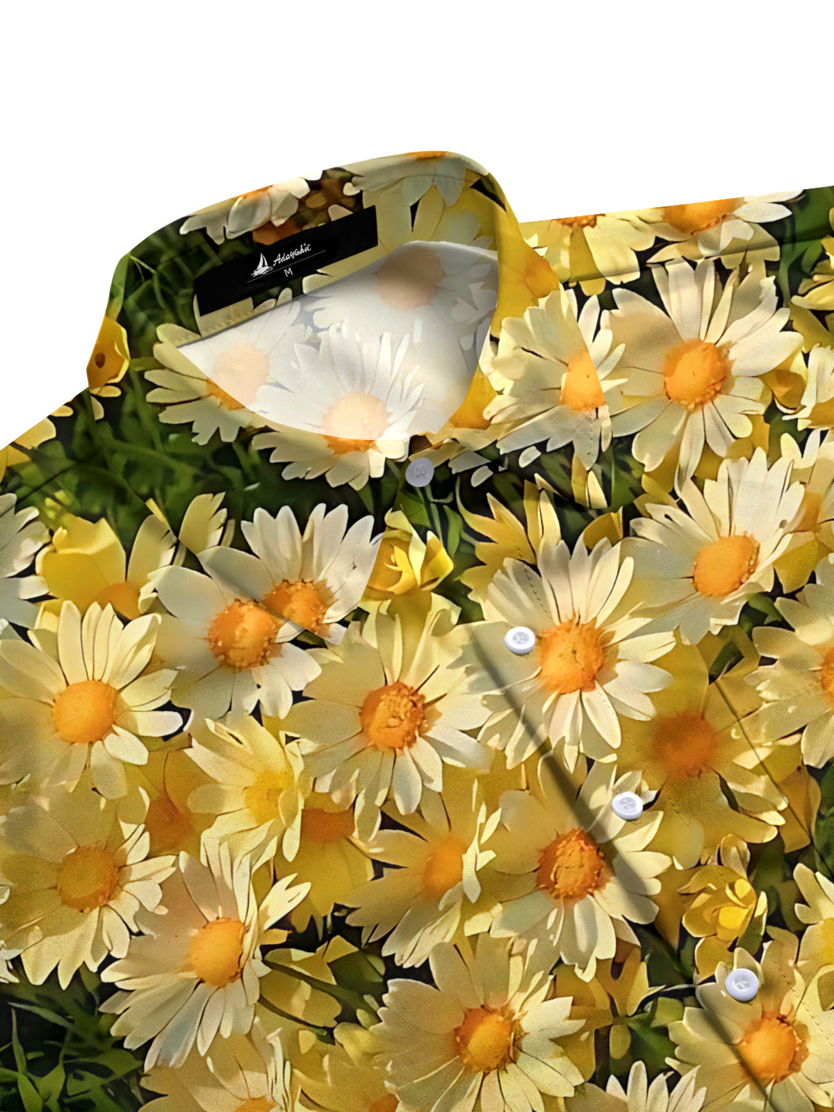 Daisy Print Men's Pocket Short Sleeve Shirts