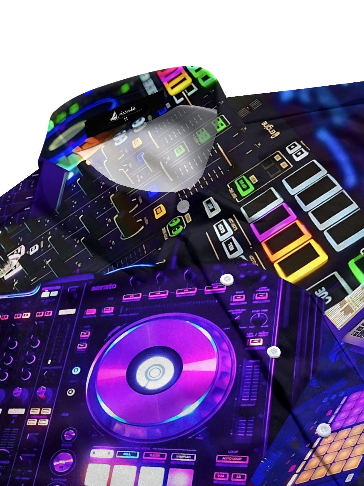 DJ Equipment Print Men's Pocket Short Sleeve Shirts