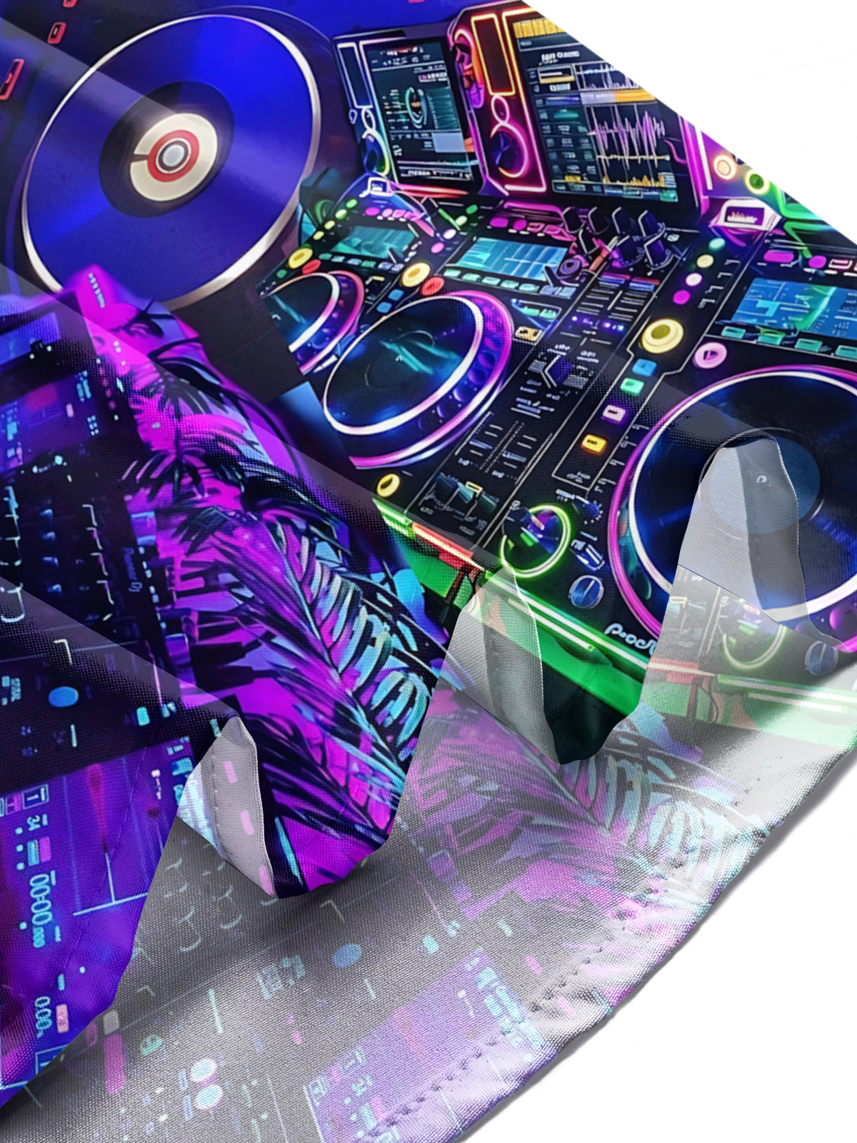 DJ Equipment Print Men's Pocket Short Sleeve Shirts