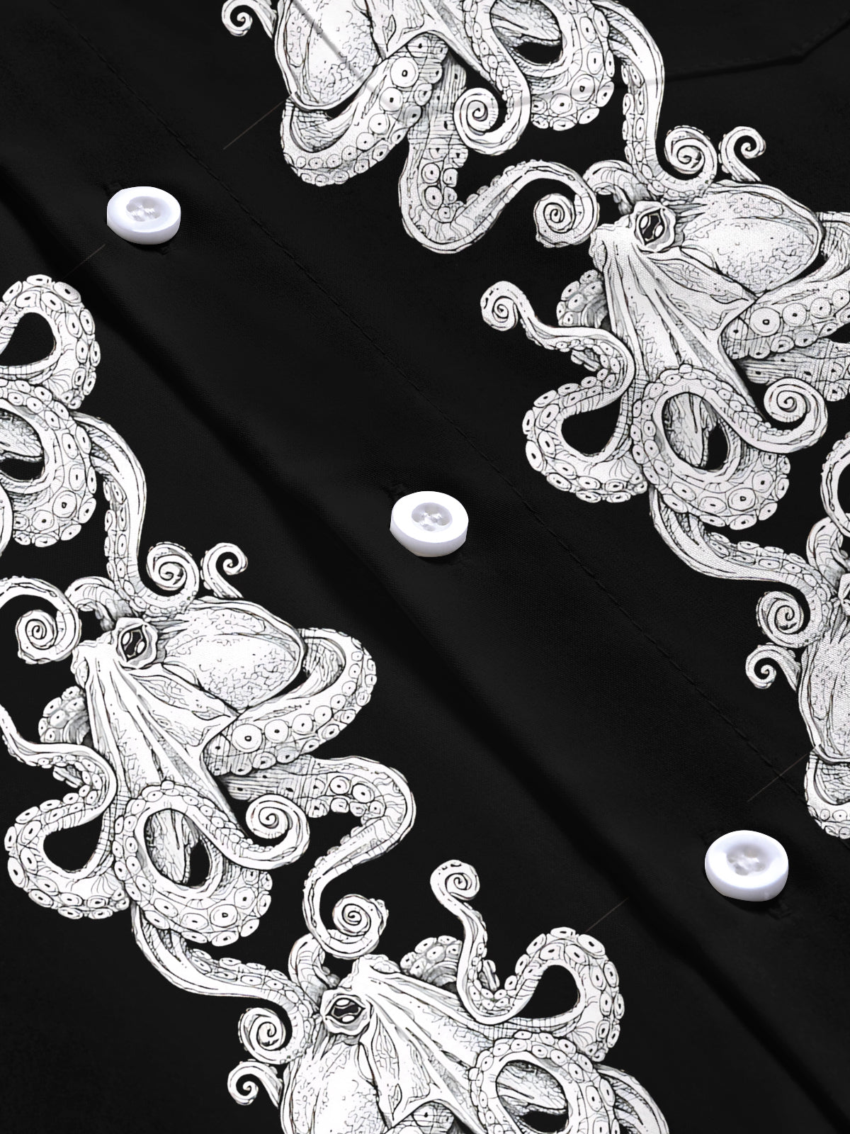 Octopus Print Men's Pocket Short Sleeve Shirts