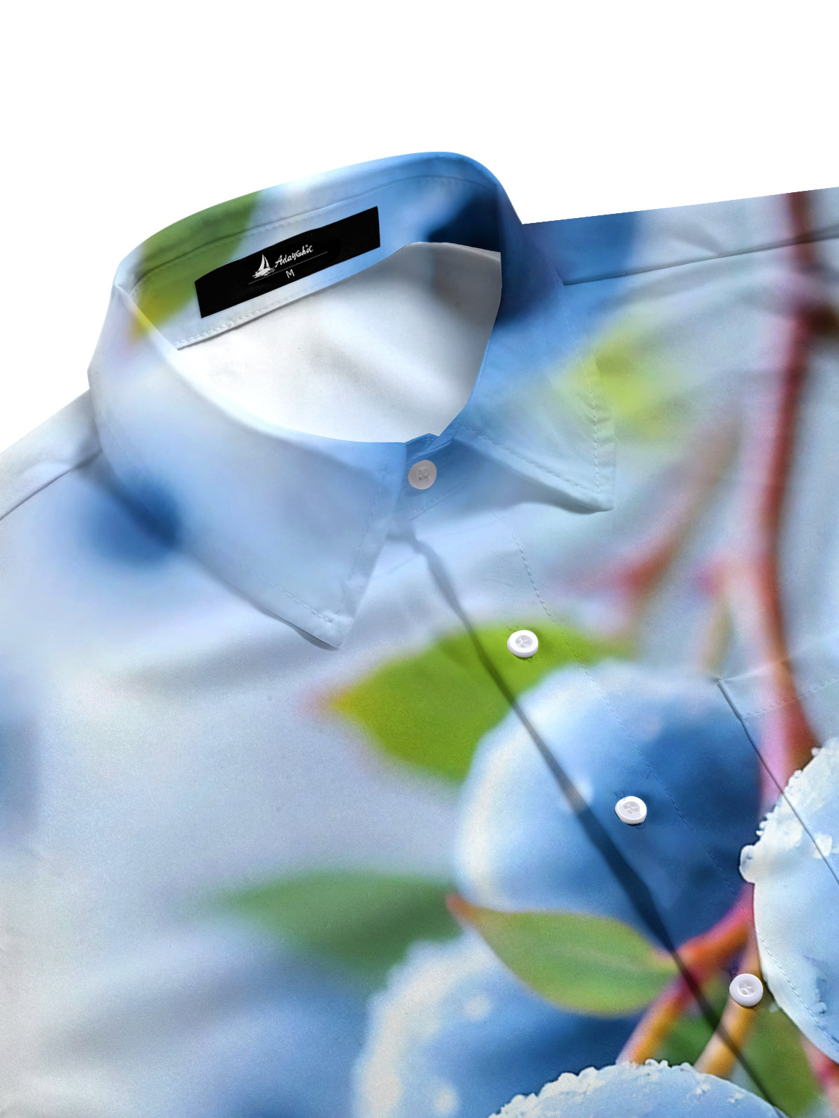 Blueberry Print Men's Pocket Short Sleeve Shirts