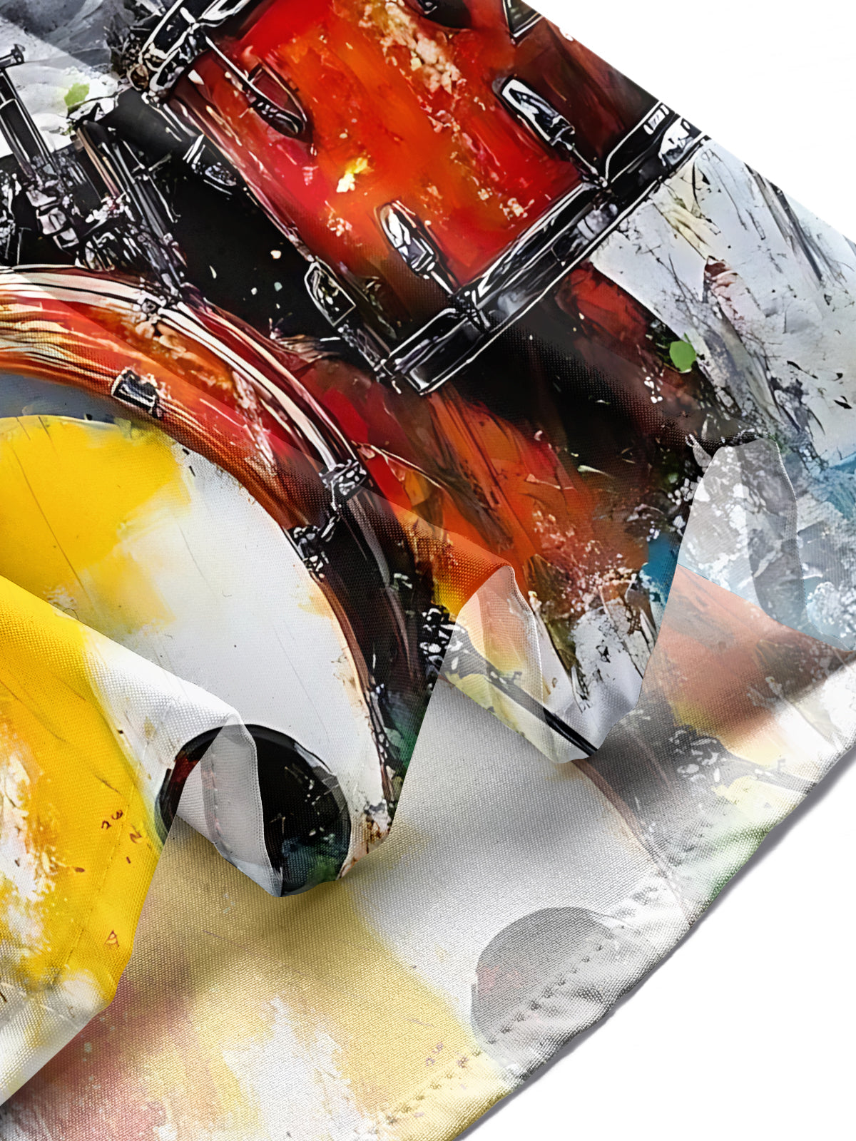 Female Drummer Print Men's Pocket Short Sleeve Shirts