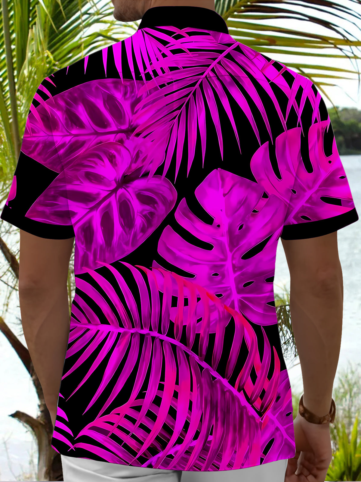 Hawaiian Leaf Men's Pocket Short Sleeve Shirts
