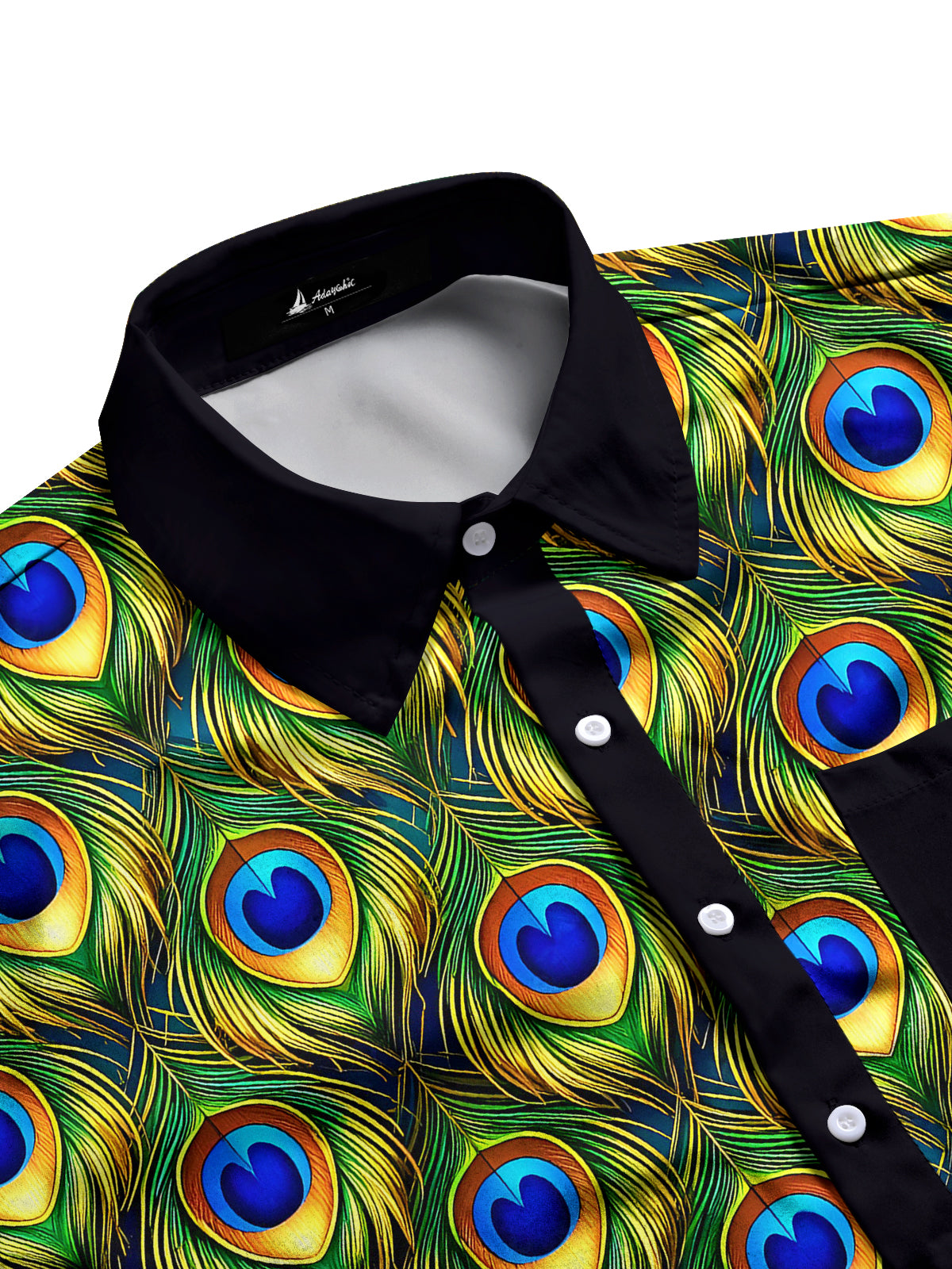 Peacock Feather Men's Pocket Short Sleeve Shirts