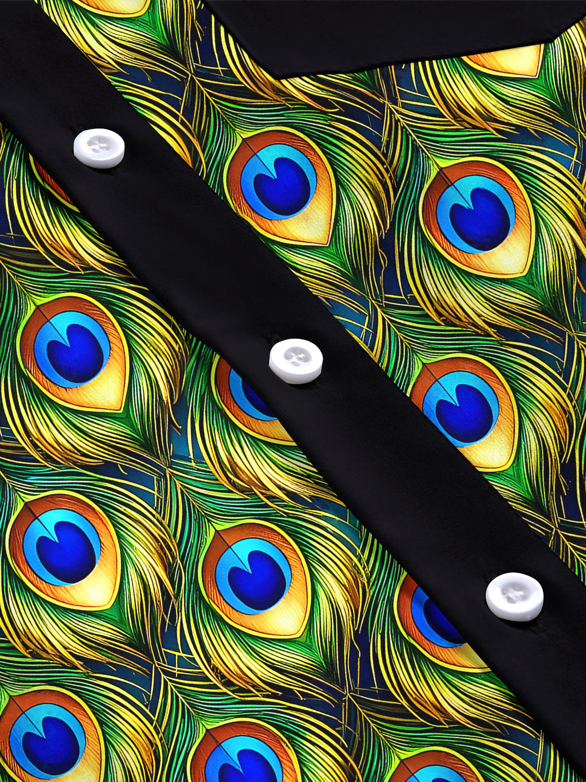 Peacock Feather Men's Pocket Short Sleeve Shirts